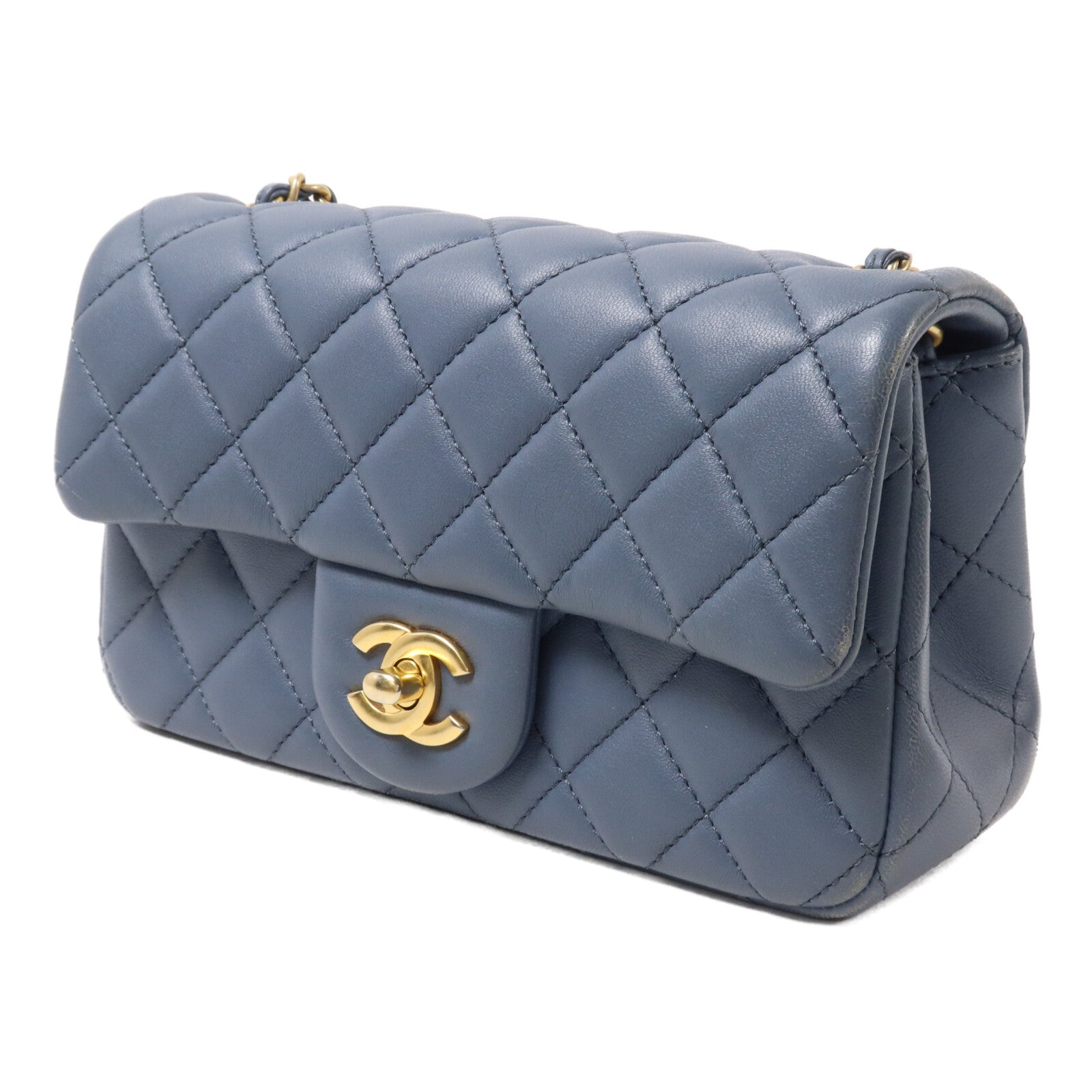 CHANEL 羊皮皮革Mini Classic 20 Gold Ball鏈帶肩背袋
