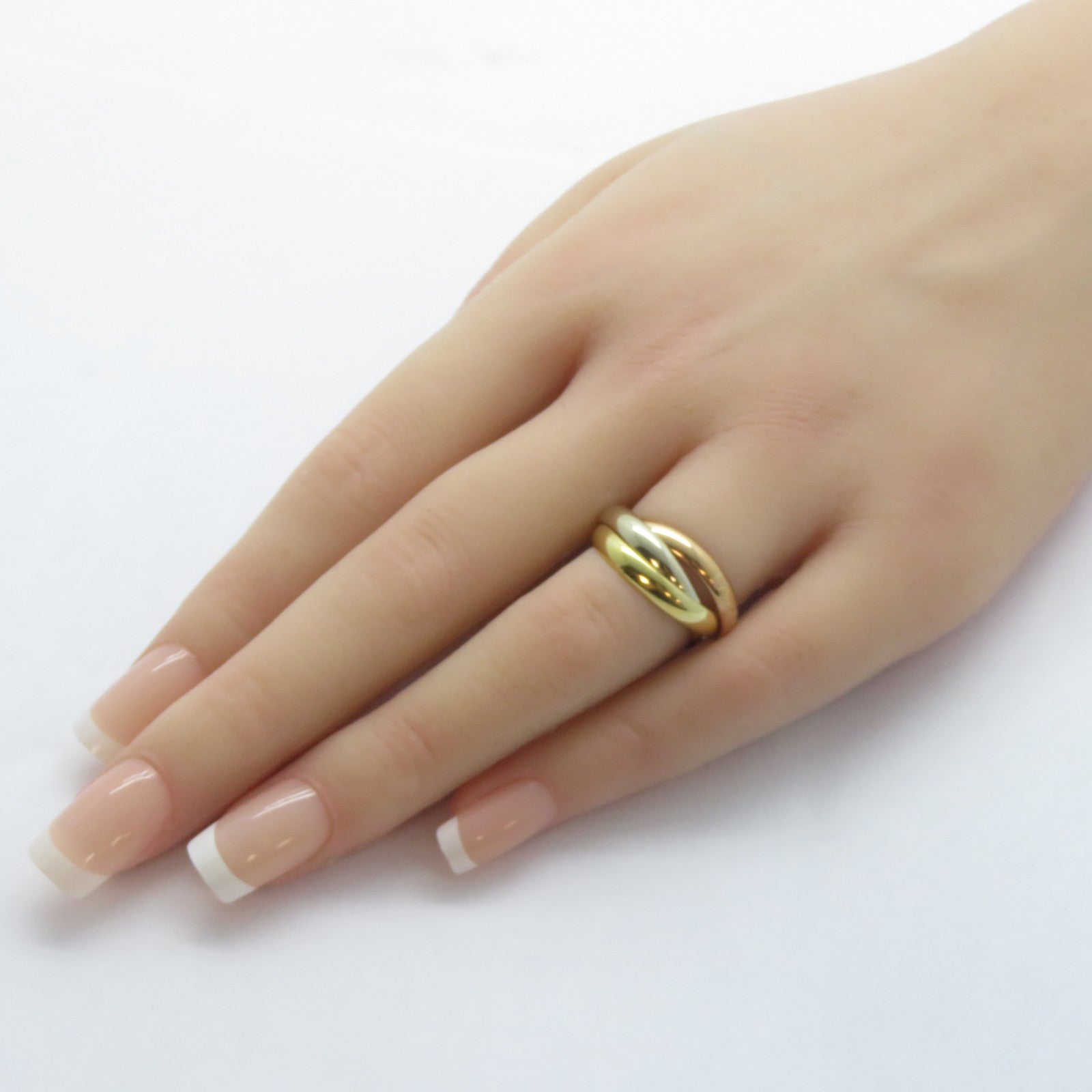 CARTIER 18K黃金/白金/玫瑰金Les Must De Trinity戒指Cartier#53/US#6.25