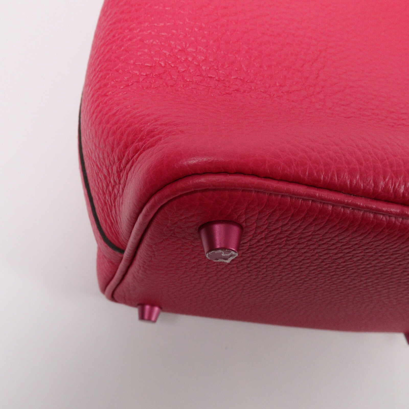 HERMES Clemence皮革Picotin PM手挽袋Rose Mexico