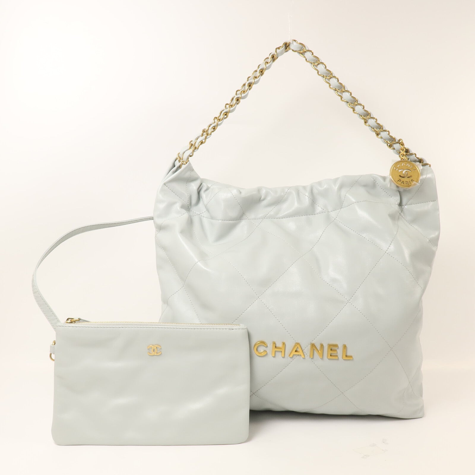CHANEL 牛皮皮革Chanel 22 Large鏈帶肩背袋