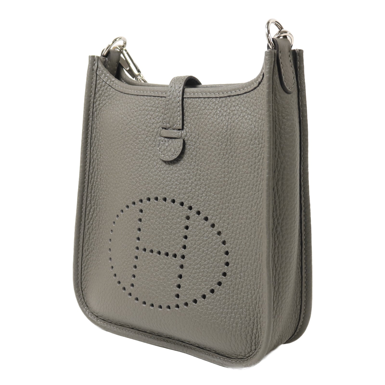 HERMES Clemence皮革Evelyne TPM肩背袋Gris Meyer