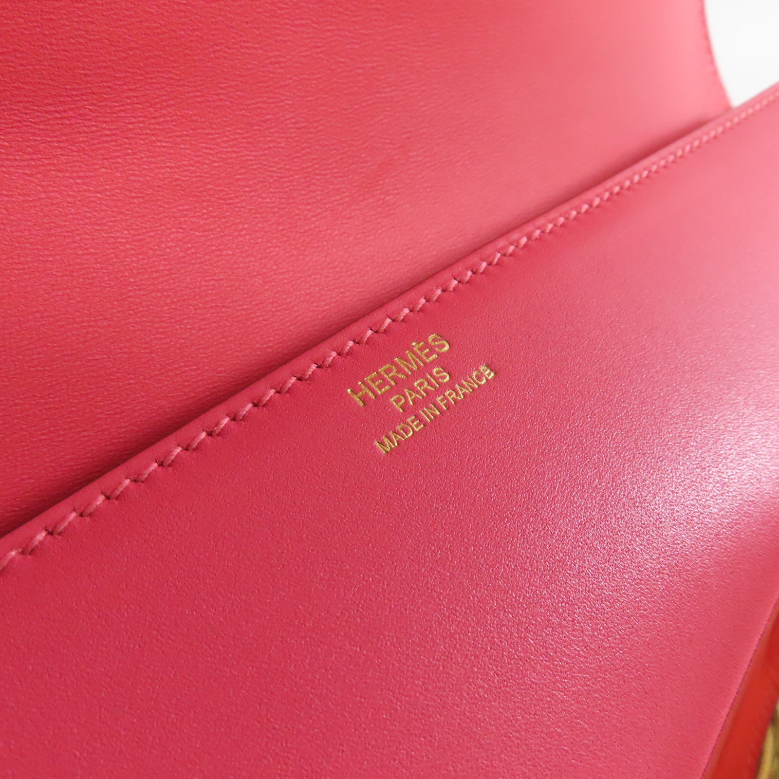 HERMES Swift皮革Egee Clutch Bag金扣手拿包8W Rose Azalee/玫瑰杜鵑粉色