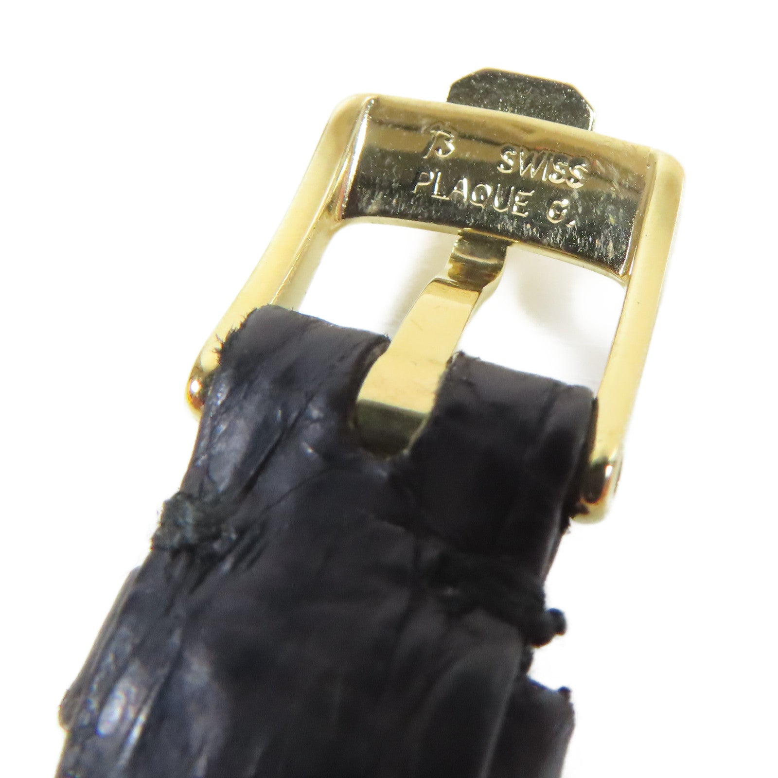 Chopard Happy Diamonds18K黃金/皮革手錶石英機芯金色#16cm