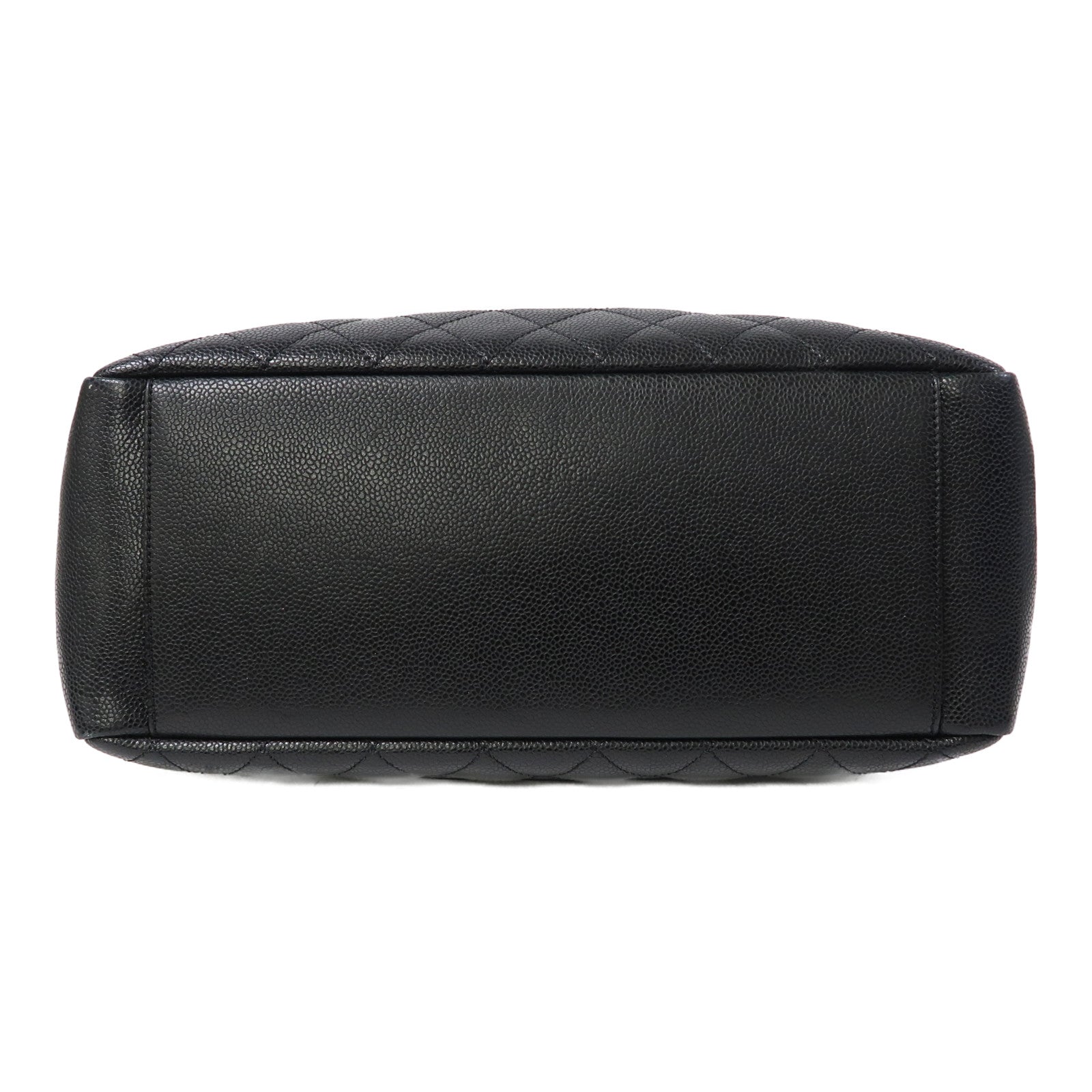 CHANEL 菱格牛皮皮革Tote Bag金扣肩背袋黑色