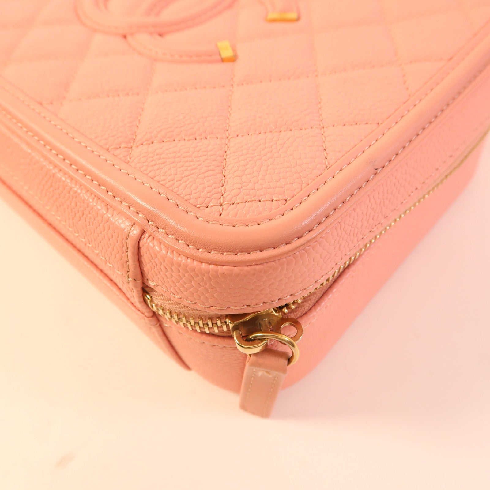CHANEL 牛皮皮革Vanity Case金扣手挽肩背兩用袋