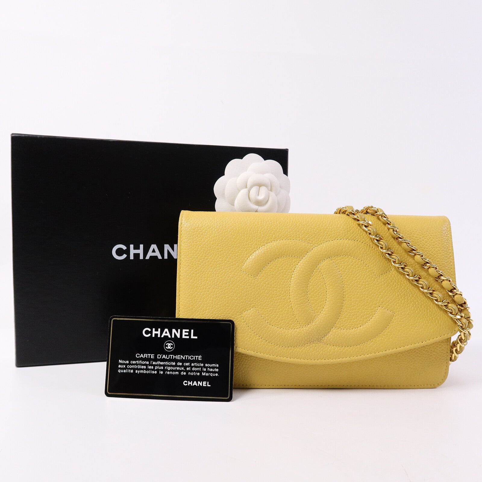 CHANEL 牛皮皮革Wallet On Chain鏈帶肩背袋
