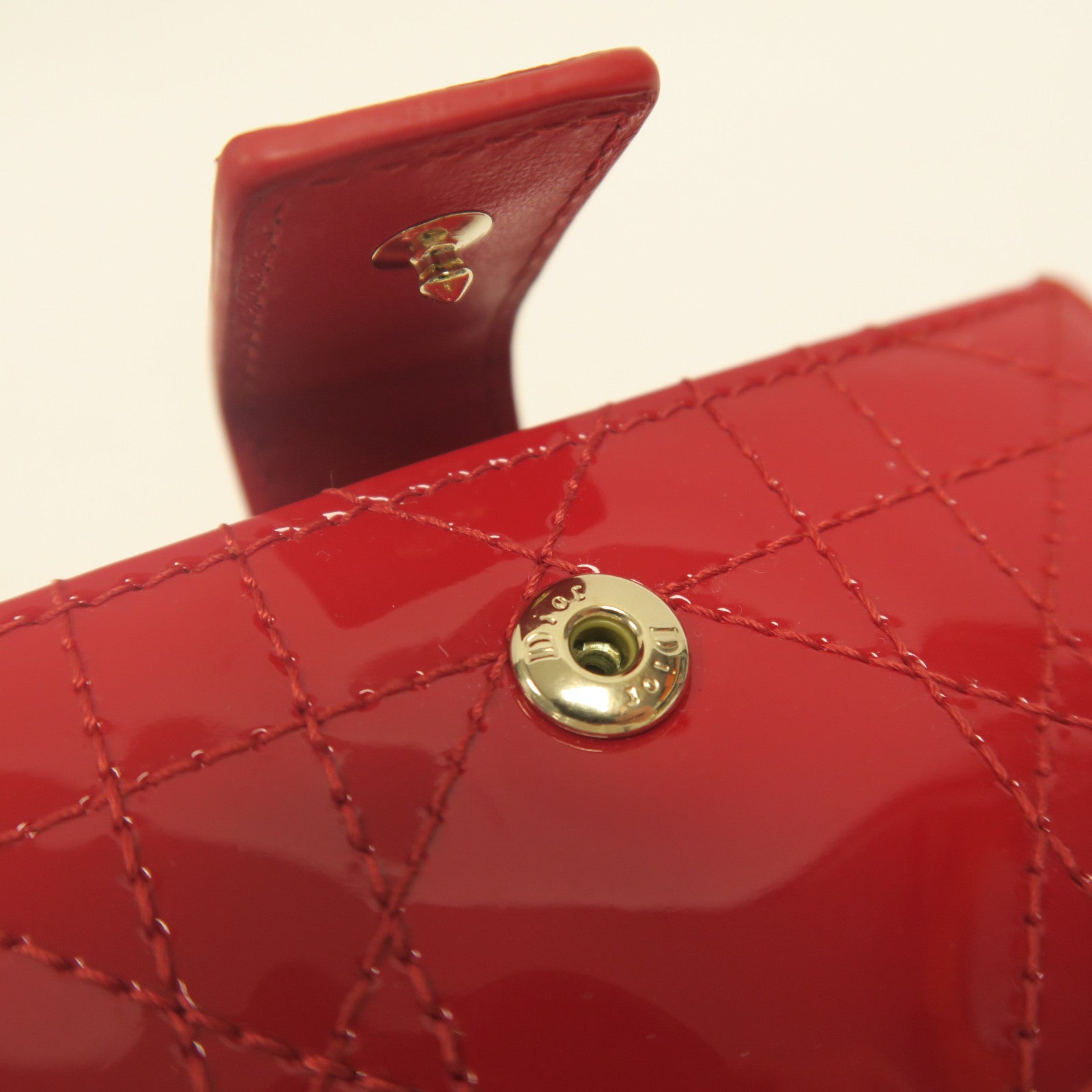 Dior 【激減優惠】漆皮皮革Card Case金扣卡片套紅色