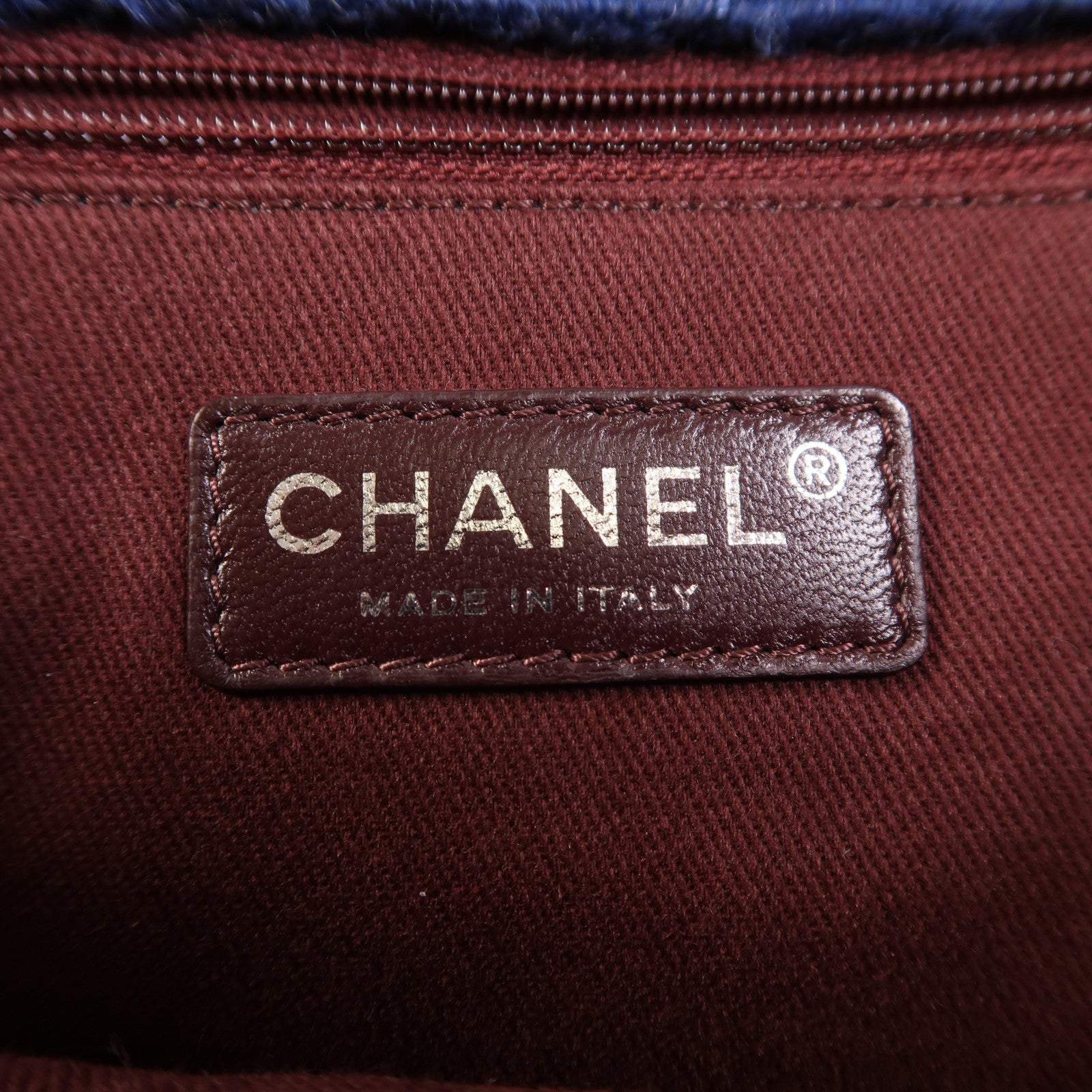 CHANEL 羊毛Chain Shoulder銀扣鏈帶肩背袋