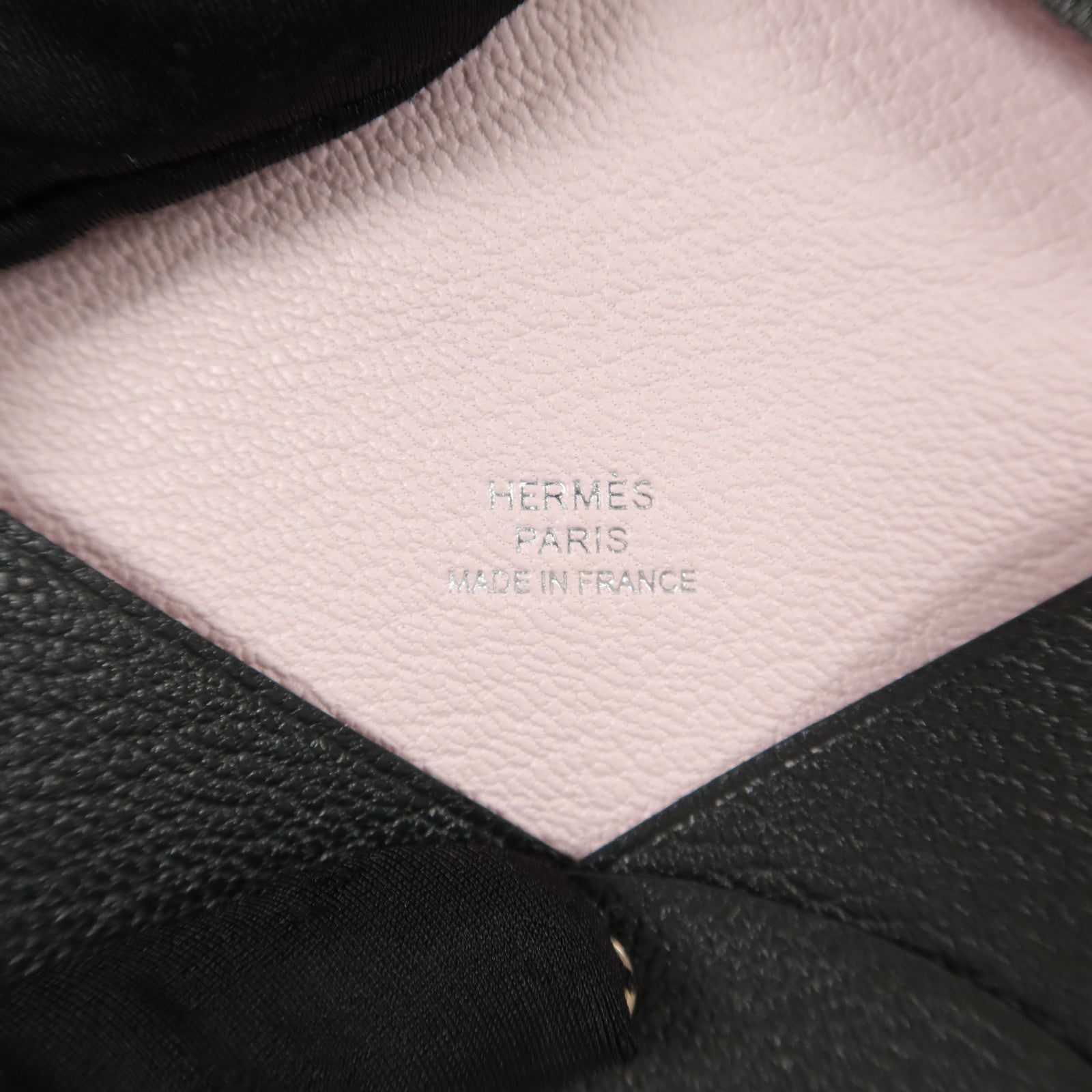 HERMES Chevre皮革Calvi Card Case卡片套Noir/Mauve Sylvestre