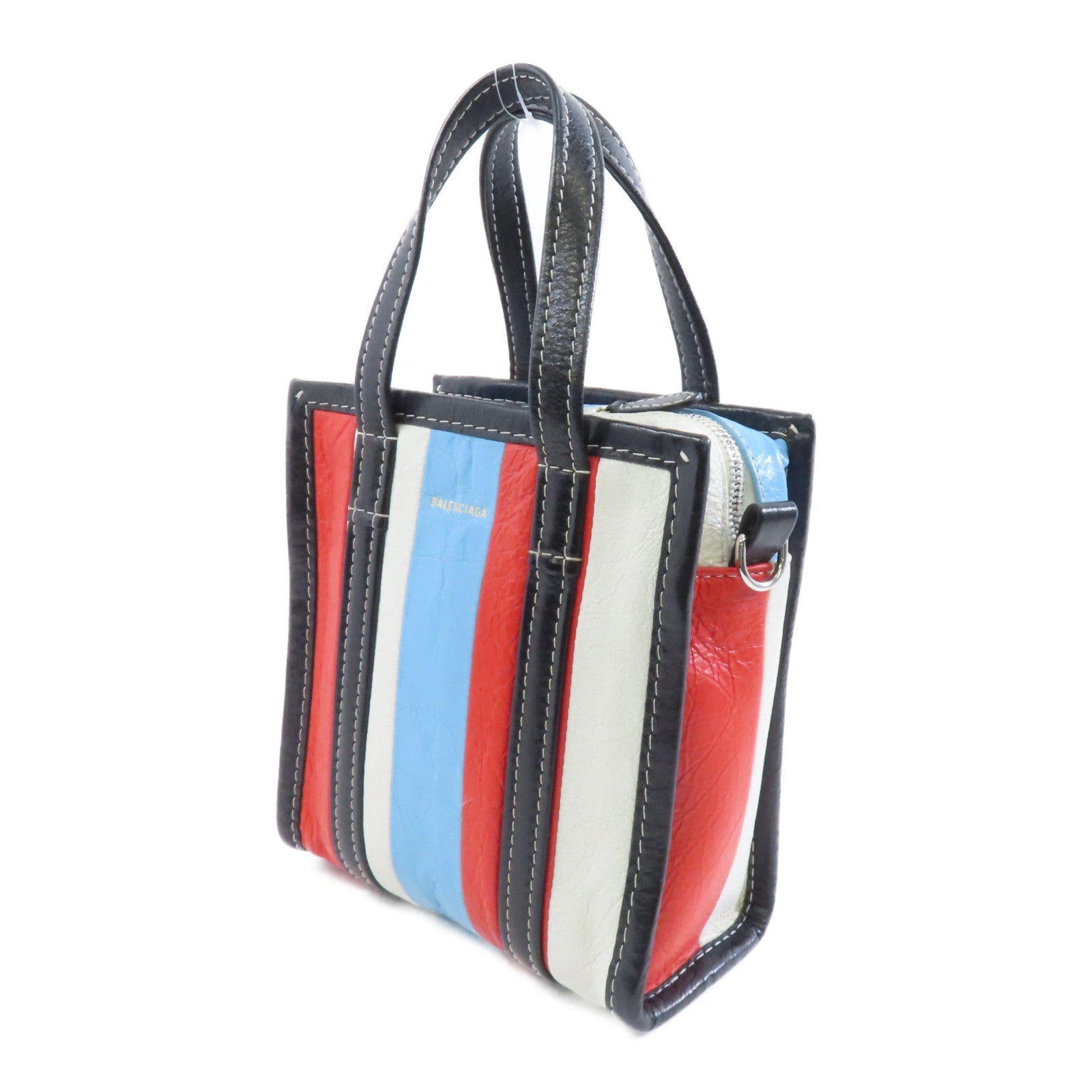 BALENCIAGA 牛皮皮革2 Way Shoulder銀扣手挽肩背兩用袋彩色