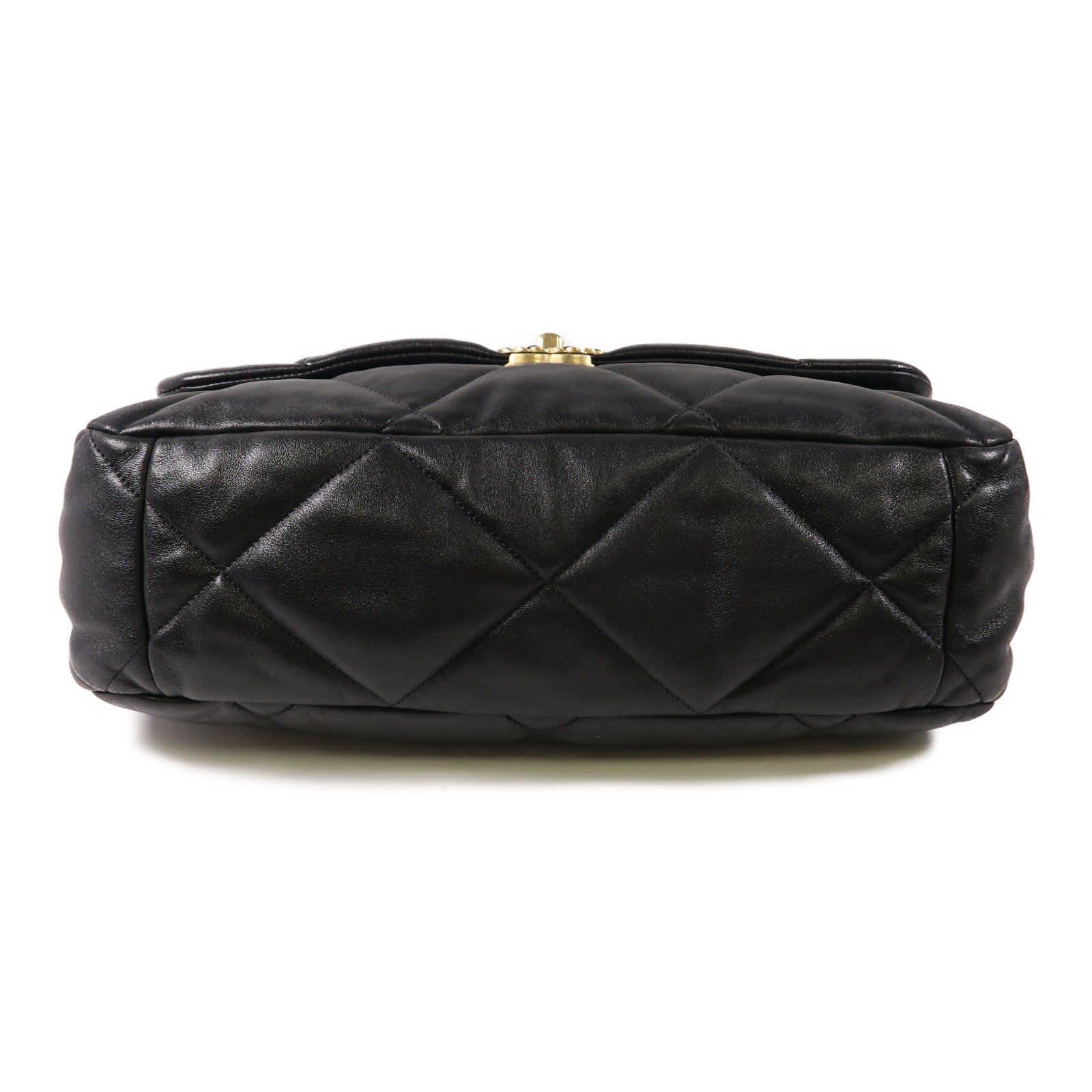 CHANEL 羊皮皮革C19金扣鏈帶手挽肩背兩用袋