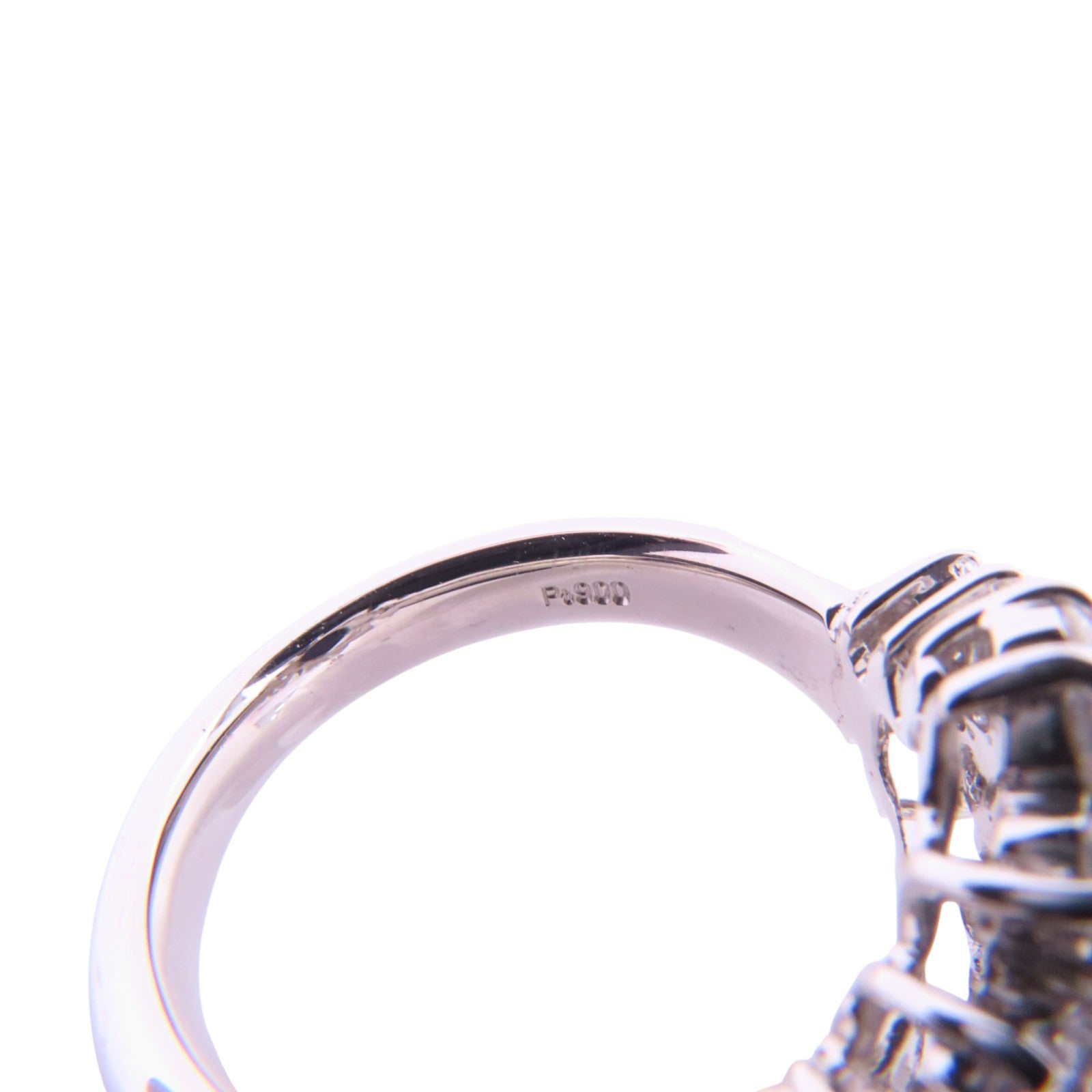 JEWELRY PT900鉑金/黒蛋白石/鑽石Black Opal Diamond Ring戒指US#5.5