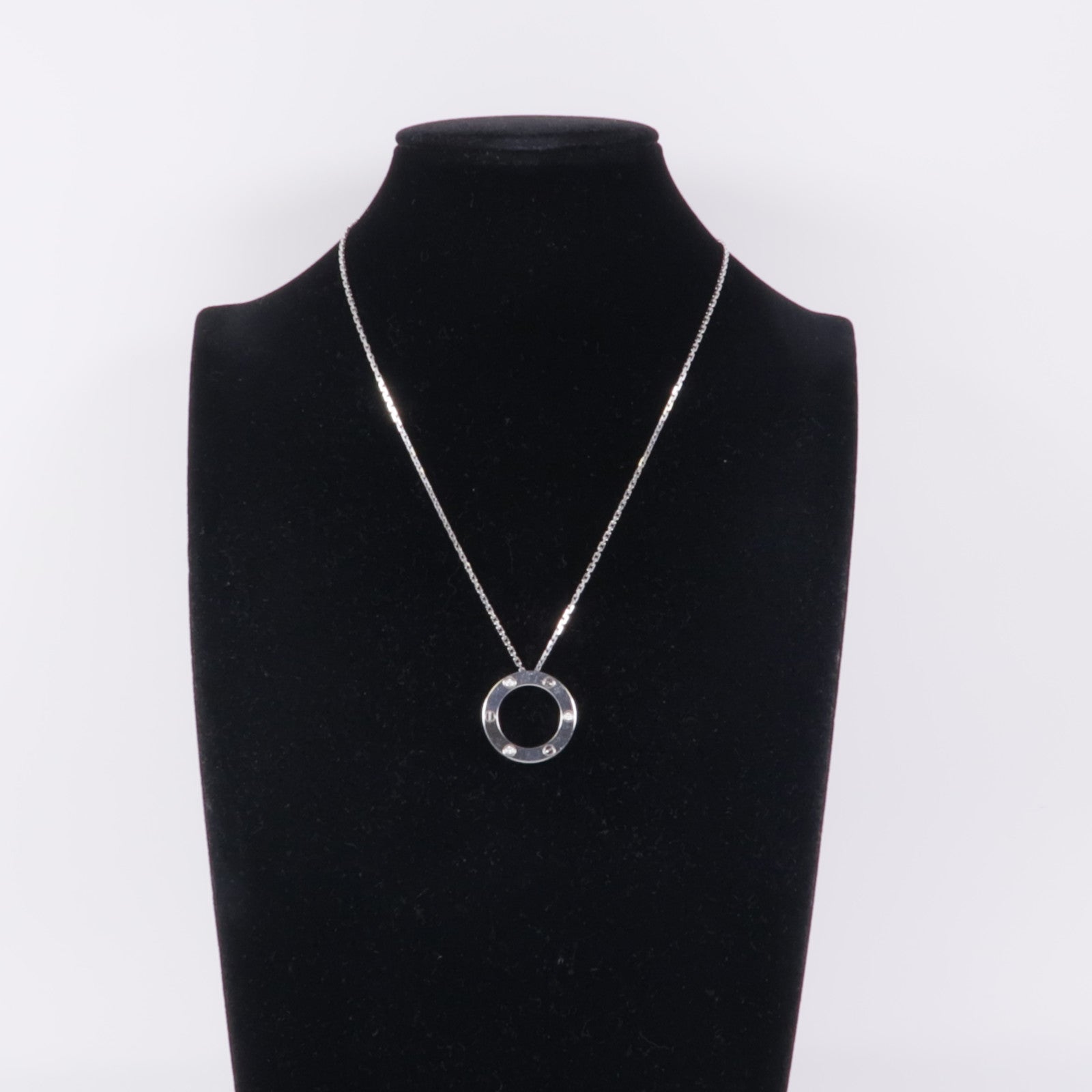 CARTIER Love Diamond Necklace 18K White Gold B7014600