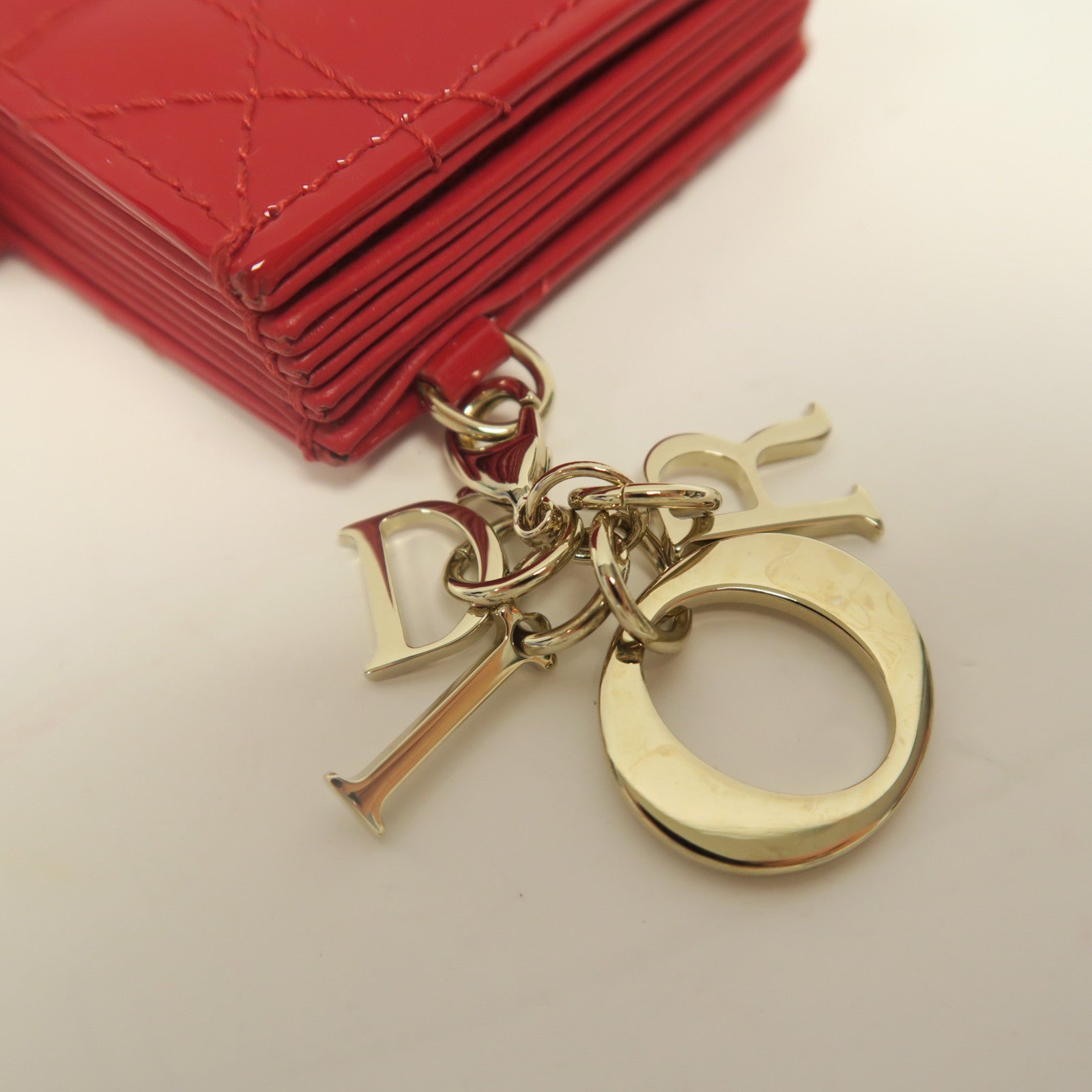 Dior 【激減優惠】漆皮皮革Card Case金扣卡片套紅色