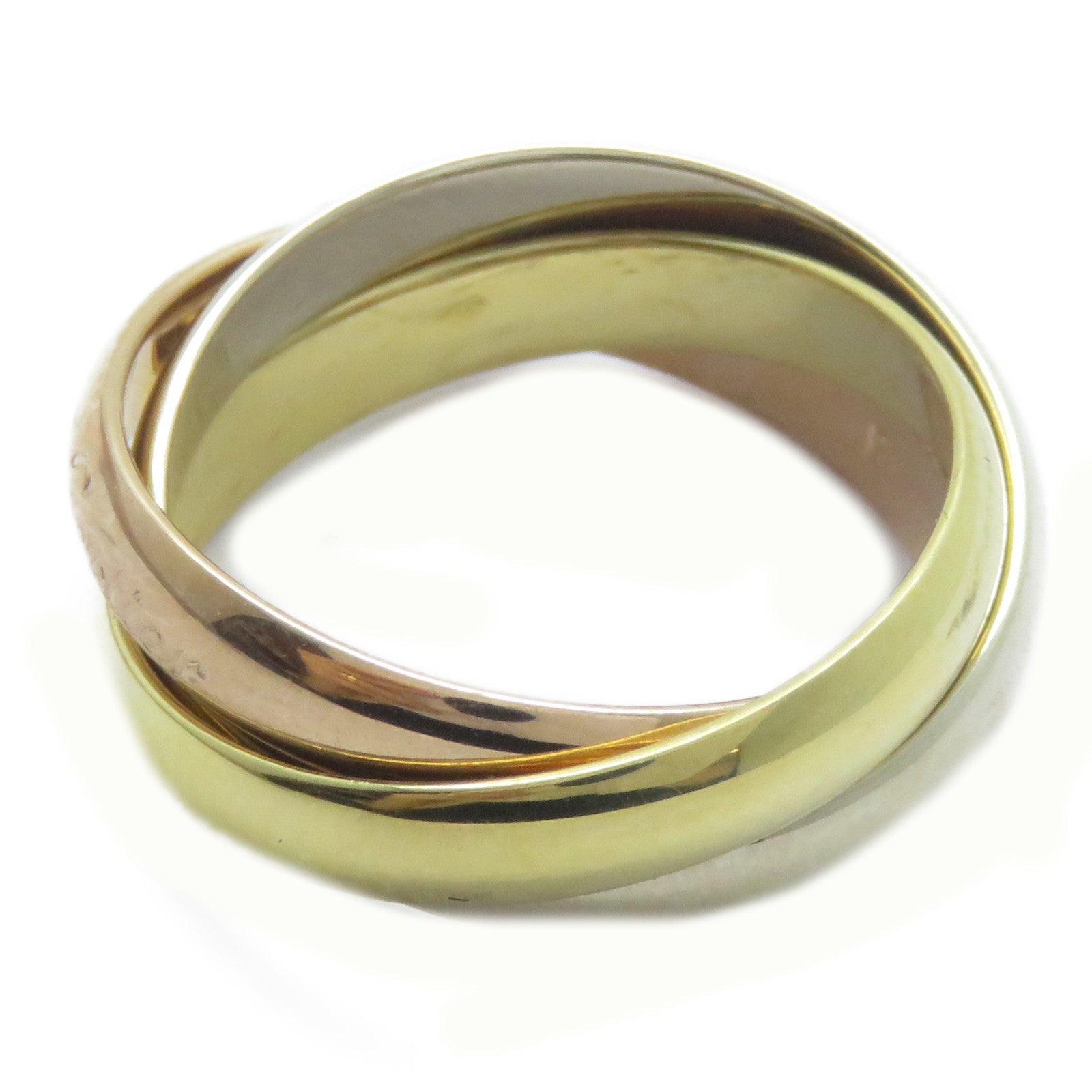 CARTIER 18K黃金/白金/玫瑰金Les Must De Trinity戒指Cartier#53/US#6.25