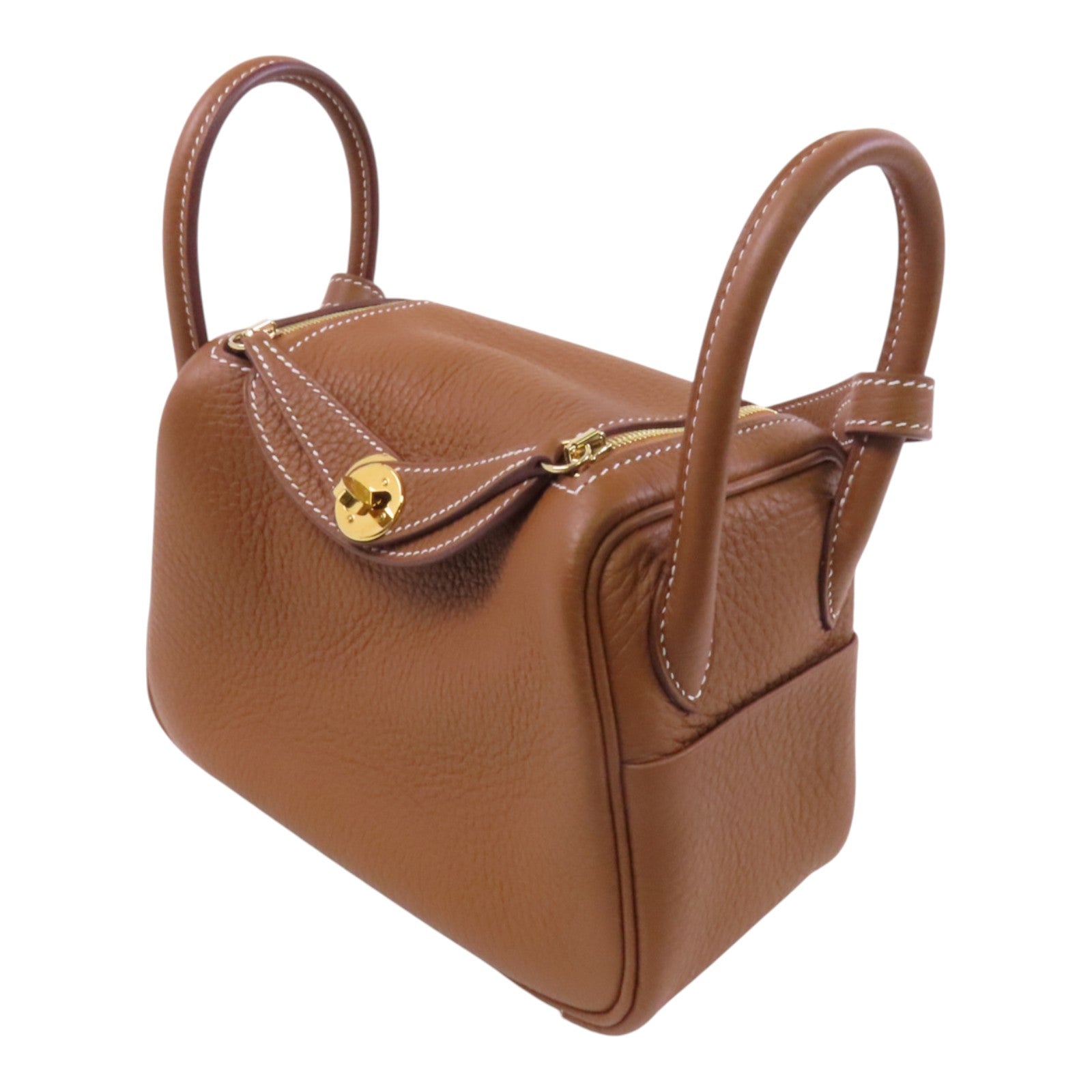 HERMES Clemence皮革Mini Lindy金扣肩背袋
