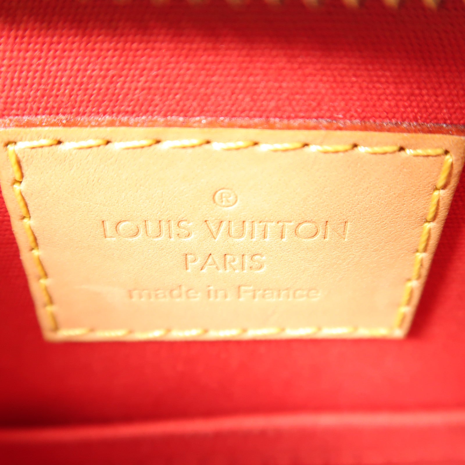 LOUIS VUITTON Vernis Alma BB金扣手挽肩背兩用袋紅色