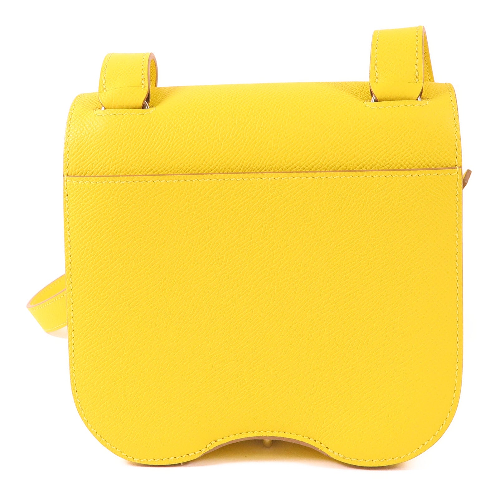 HERMES Clemence皮革Della Cavalleria Mini銀扣肩背袋9R Lime