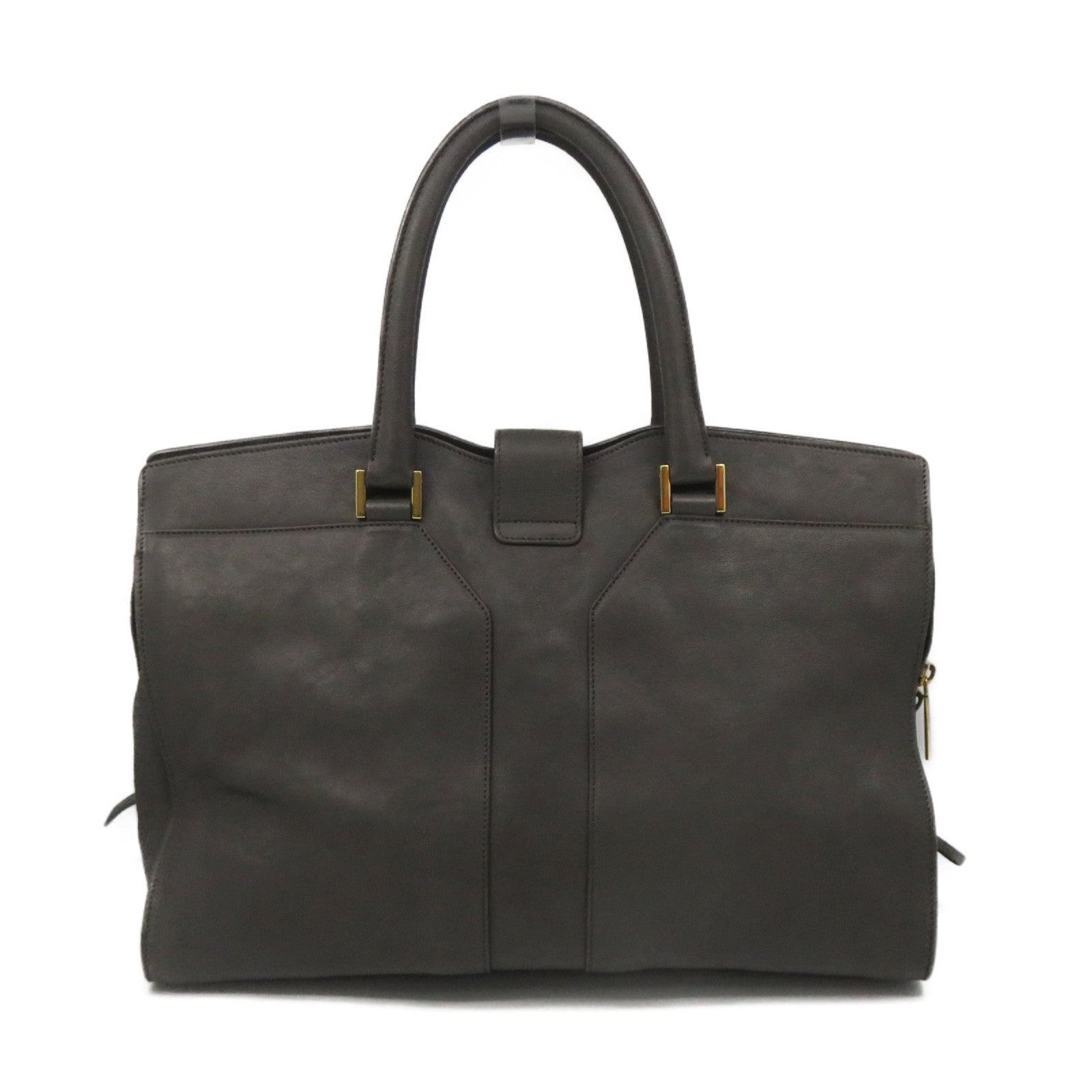 YVES SAINT LAURENT cowhide leather Tote Bag handle bag gray