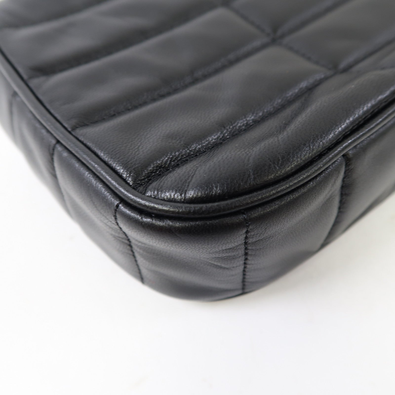 CELINE 牛皮皮革Matelasse Bag金扣鏈帶肩背袋黑色