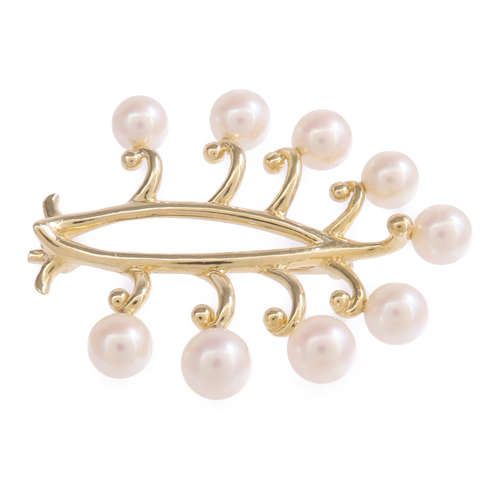 MIKIMOTO 18K黃金Pearl Brooch珍珠胸針