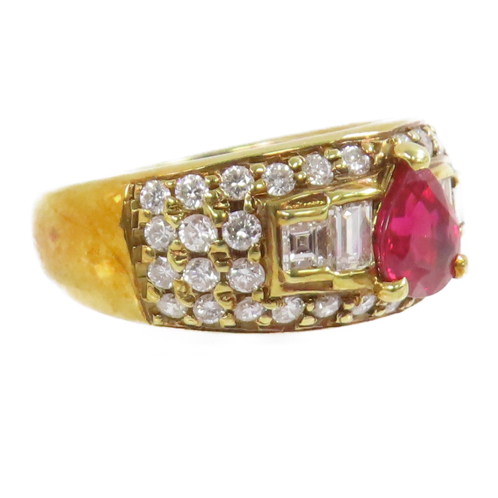 JEWELRY 【激減優惠】18K黃金/紅寶石/鑽石Ruby Diamond Ring戒指US#6