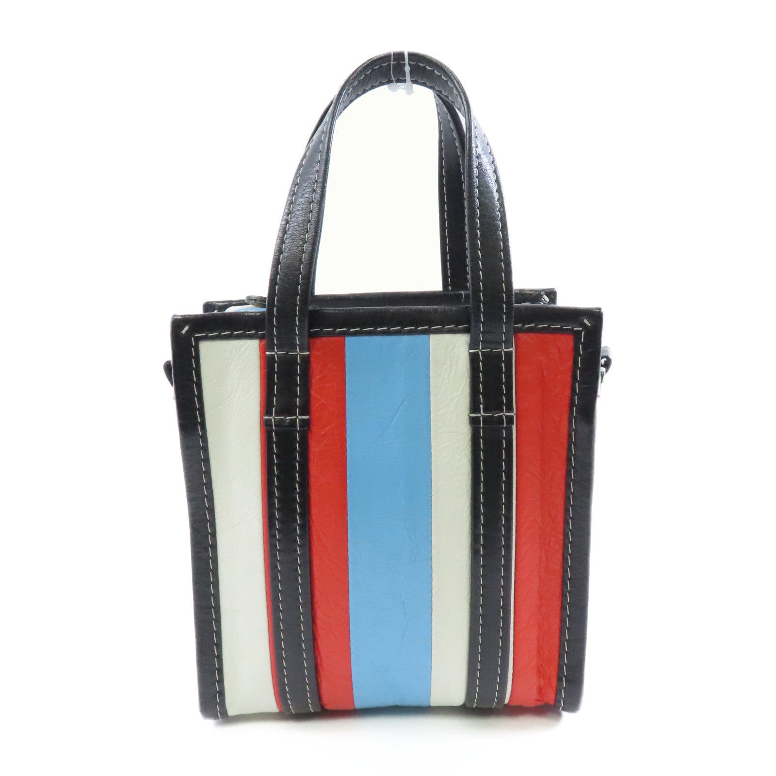 BALENCIAGA 牛皮皮革2 Way Shoulder銀扣手挽肩背兩用袋彩色