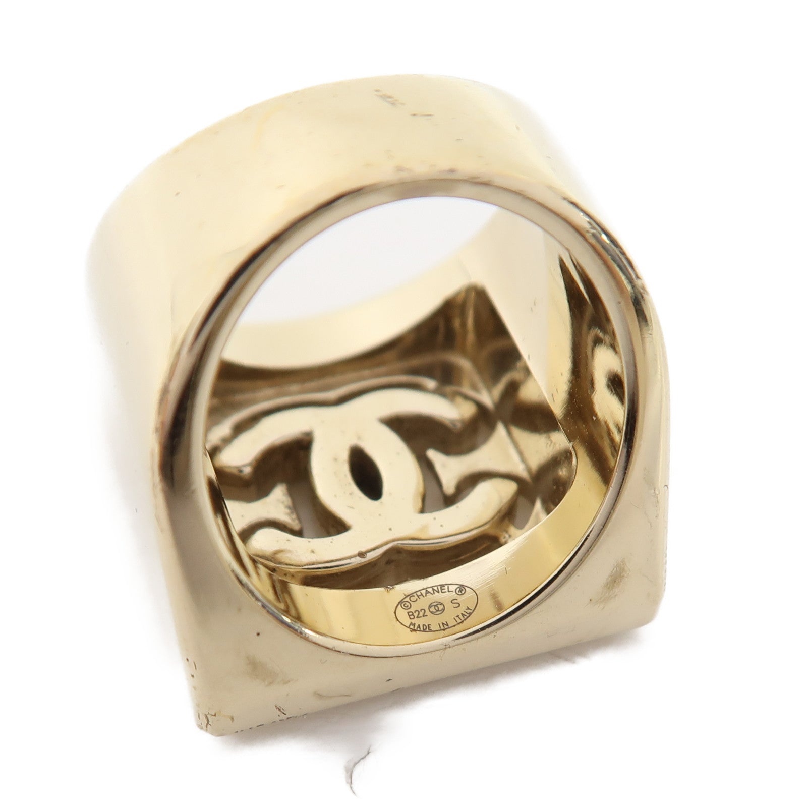 CHANEL 金屬Ring戒指金色US#6