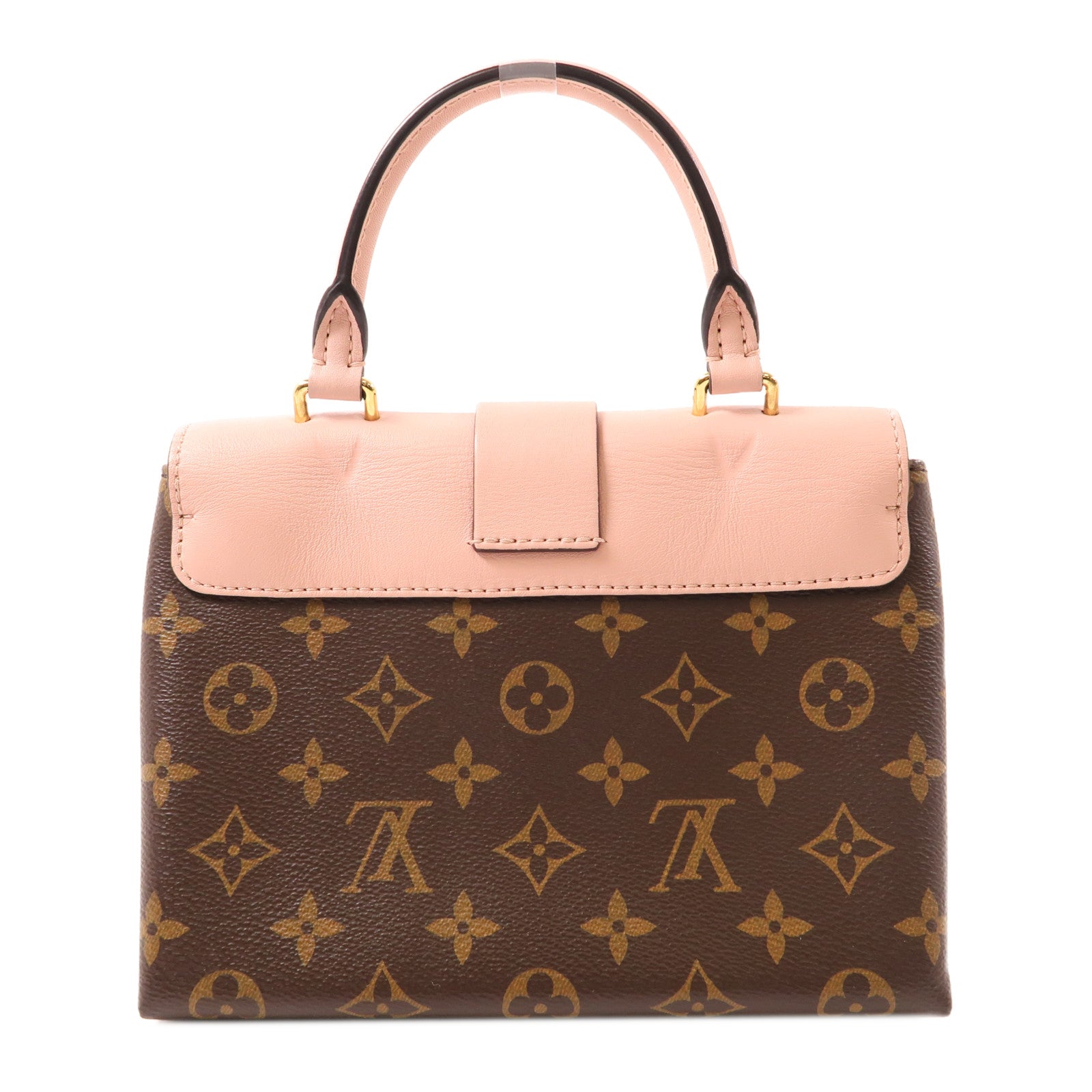 LOUIS VUITTON Monogram Locky BB金扣手挽肩背兩用袋棕色/粉紅色