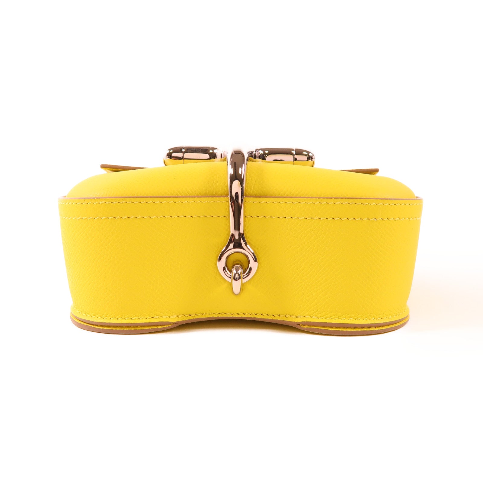 HERMES Clemence皮革Della Cavalleria Mini銀扣肩背袋9R Lime