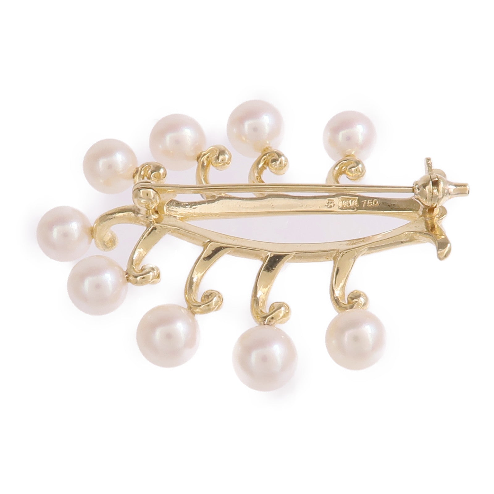 MIKIMOTO 18K黃金Pearl Brooch珍珠胸針