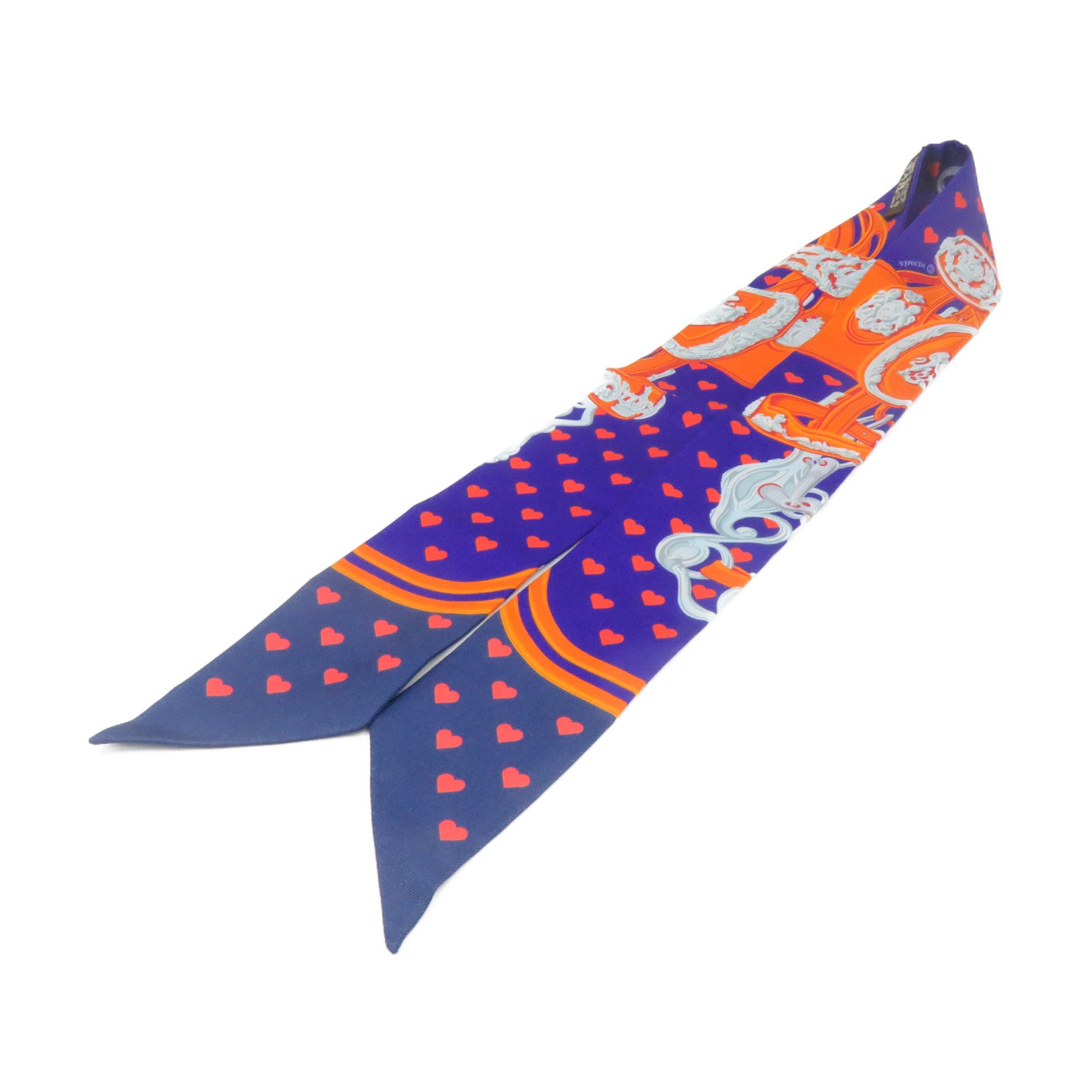 HERMES 【激減優惠】絲質Twilly Scarf絲巾橙色/紫色/彩色