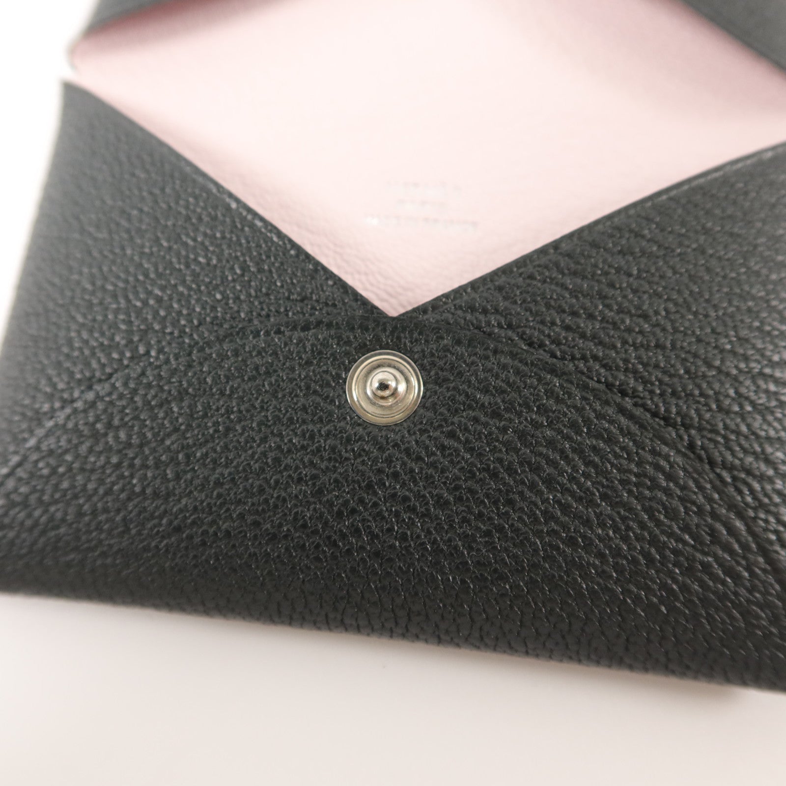HERMES Chevre皮革Calvi Card Case卡片套Noir/Mauve Sylvestre