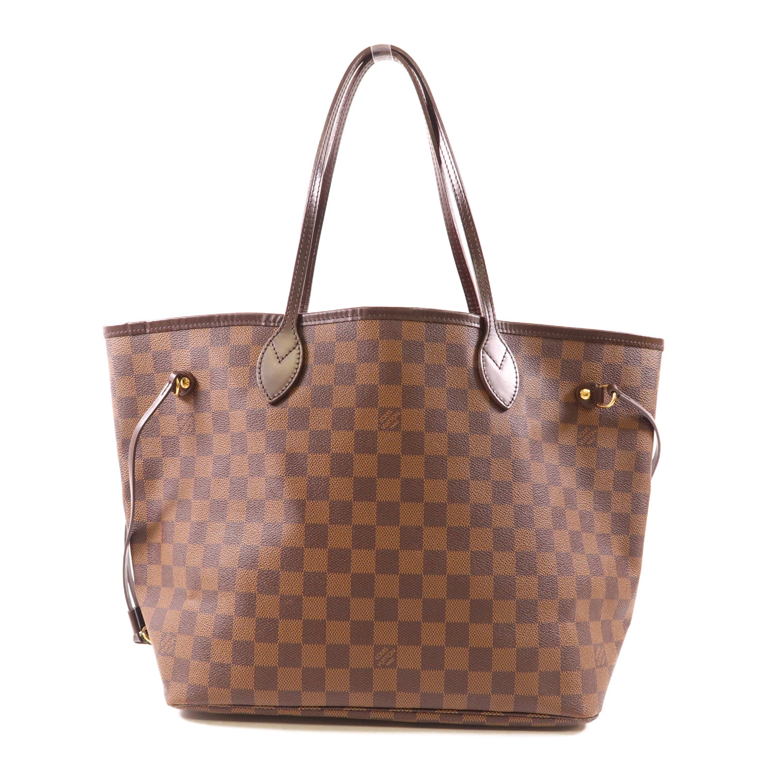 LOUIS VUITTON LV GHW Neverfull MM Shoulder Tote Bag N51105 Damier Brown
