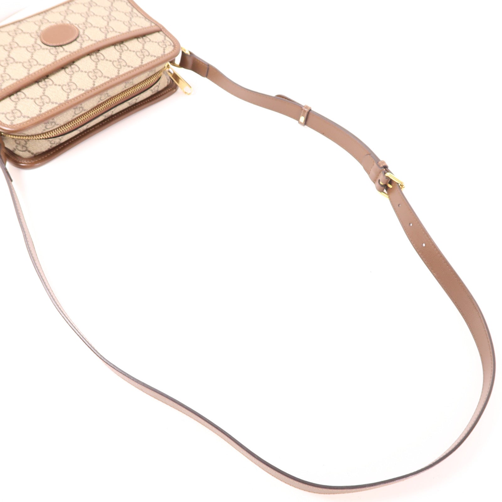 GUCCI 塗層帆布Shoulder Bag金扣肩背袋