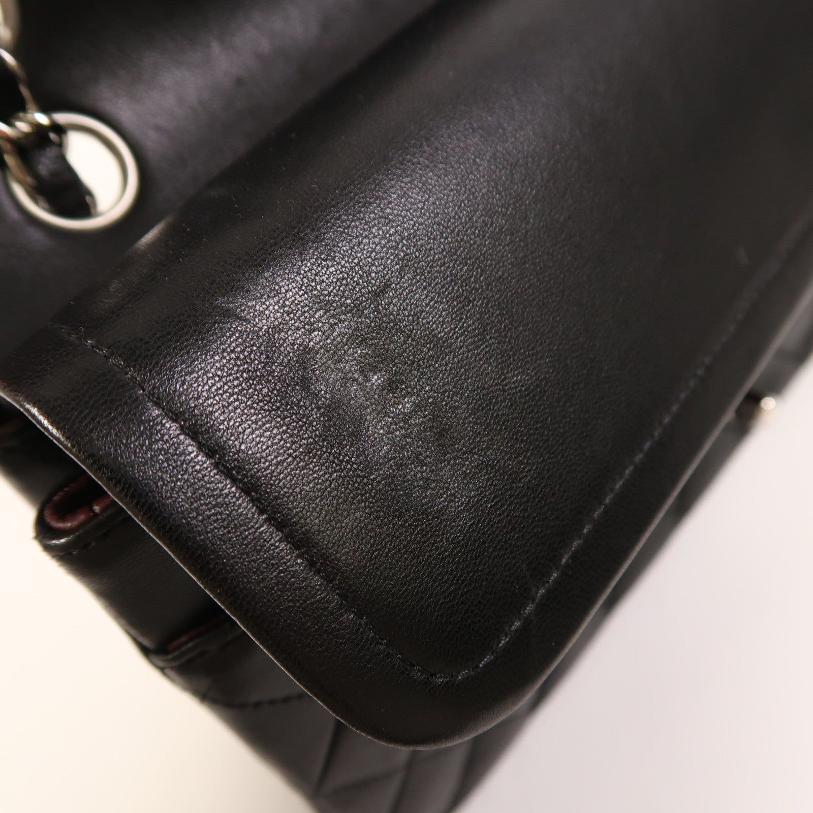 CHANEL 羊皮皮革Classic 25銀扣鏈帶肩背袋