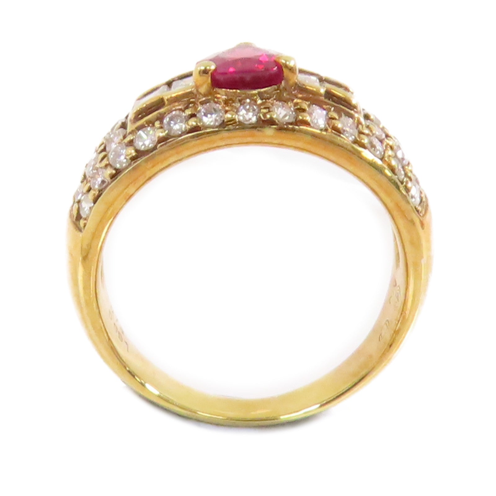 JEWELRY 【激減優惠】18K黃金/紅寶石/鑽石Ruby Diamond Ring戒指US#6