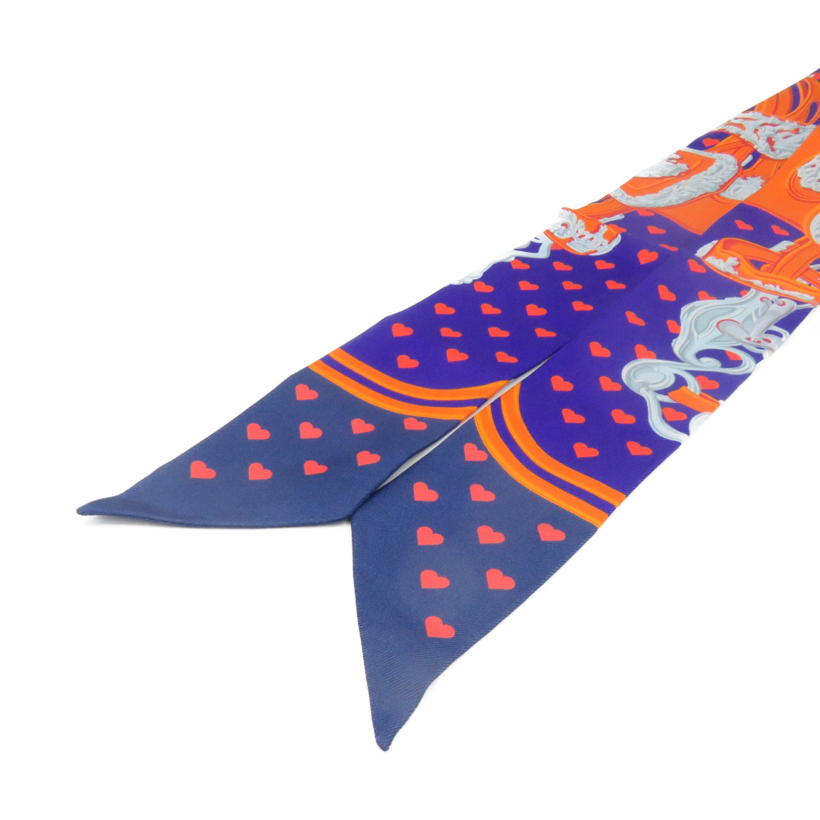 HERMES 【激減優惠】絲質Twilly Scarf絲巾橙色/紫色/彩色
