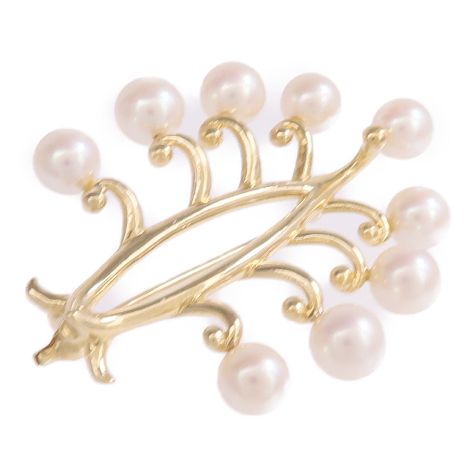 MIKIMOTO 18K黃金Pearl Brooch珍珠胸針
