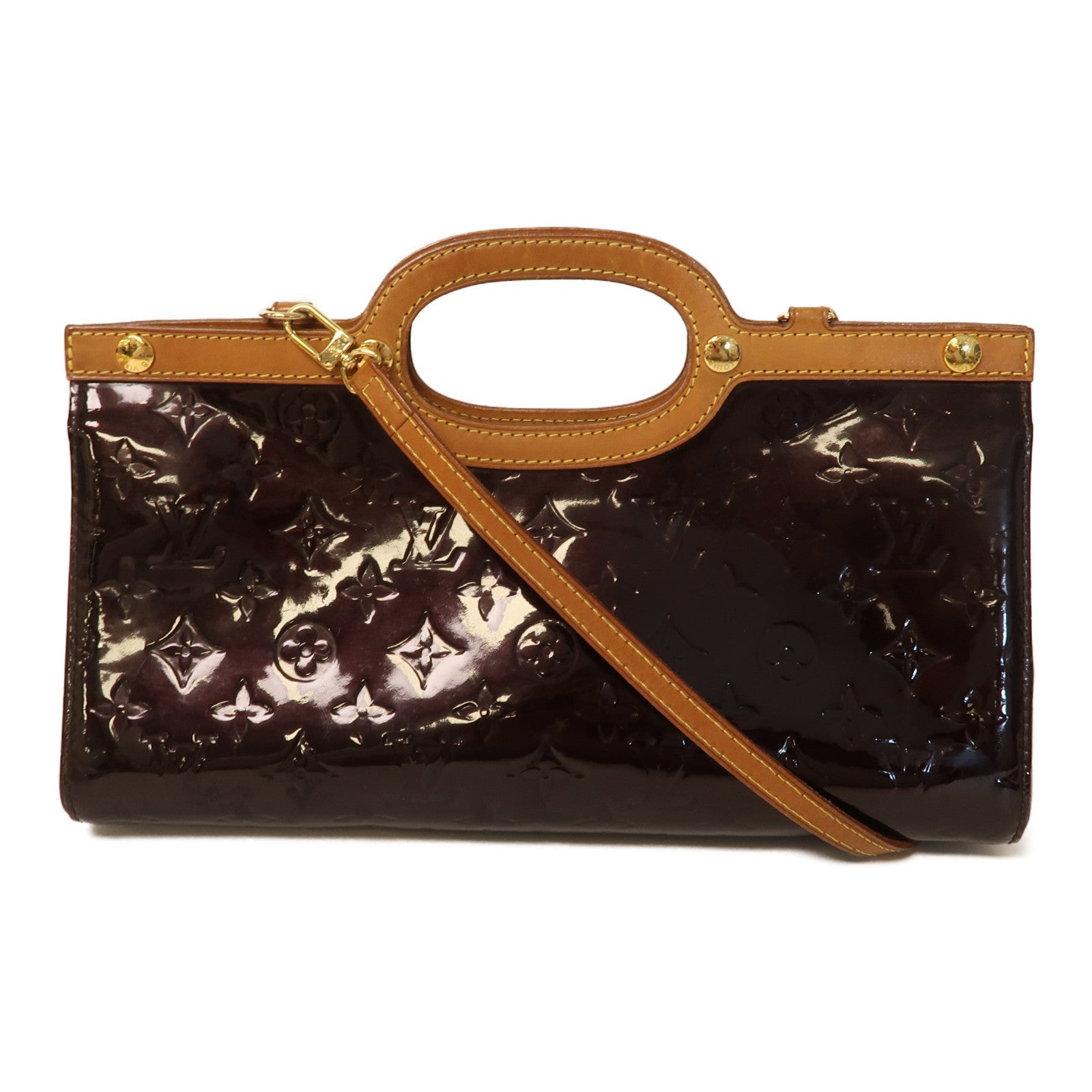 LOUIS VUITTON 【激減優惠】Vernis Roxbury Drive金扣手挽肩背兩用袋酒紅色