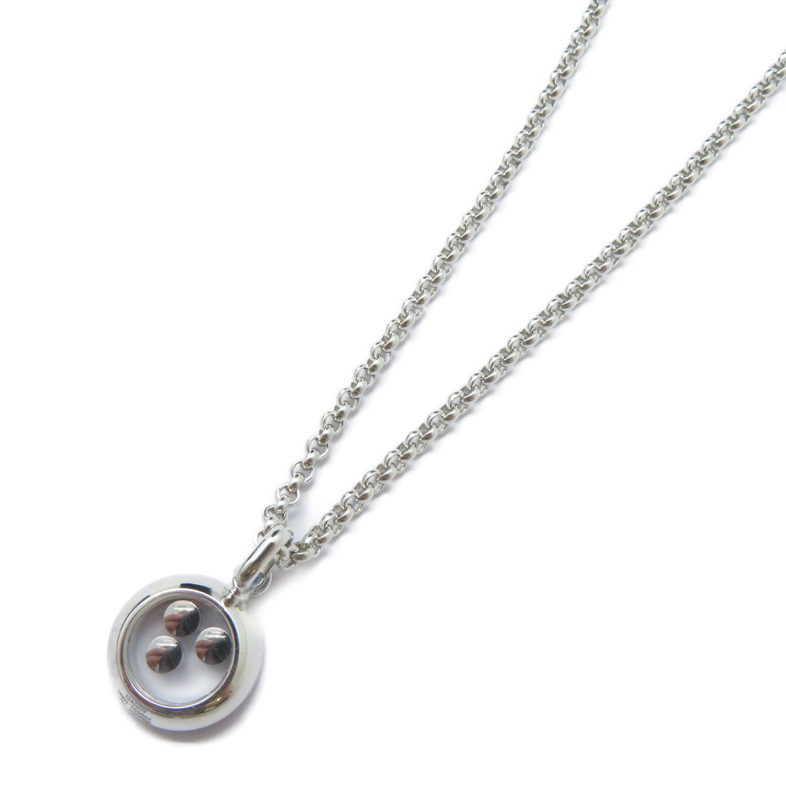 Chopard 18K白金Happy Diamond Necklace鑽石項鍊