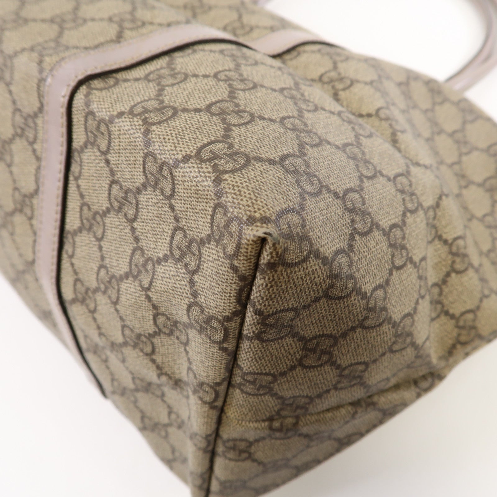 GUCCI 塗層帆布Imprime金扣肩背袋啡色