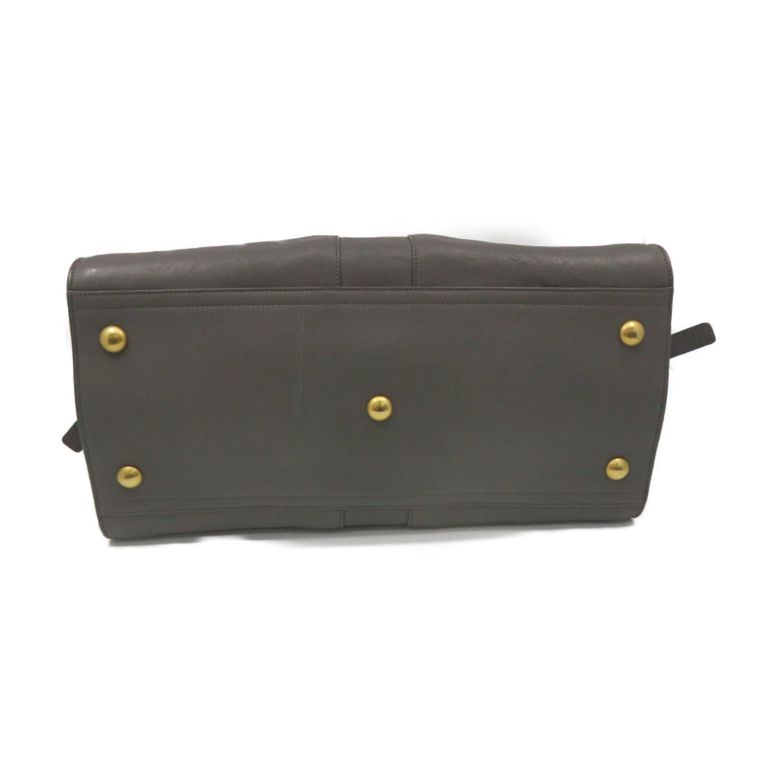 YVES SAINT LAURENT cowhide leather Tote Bag handle bag gray