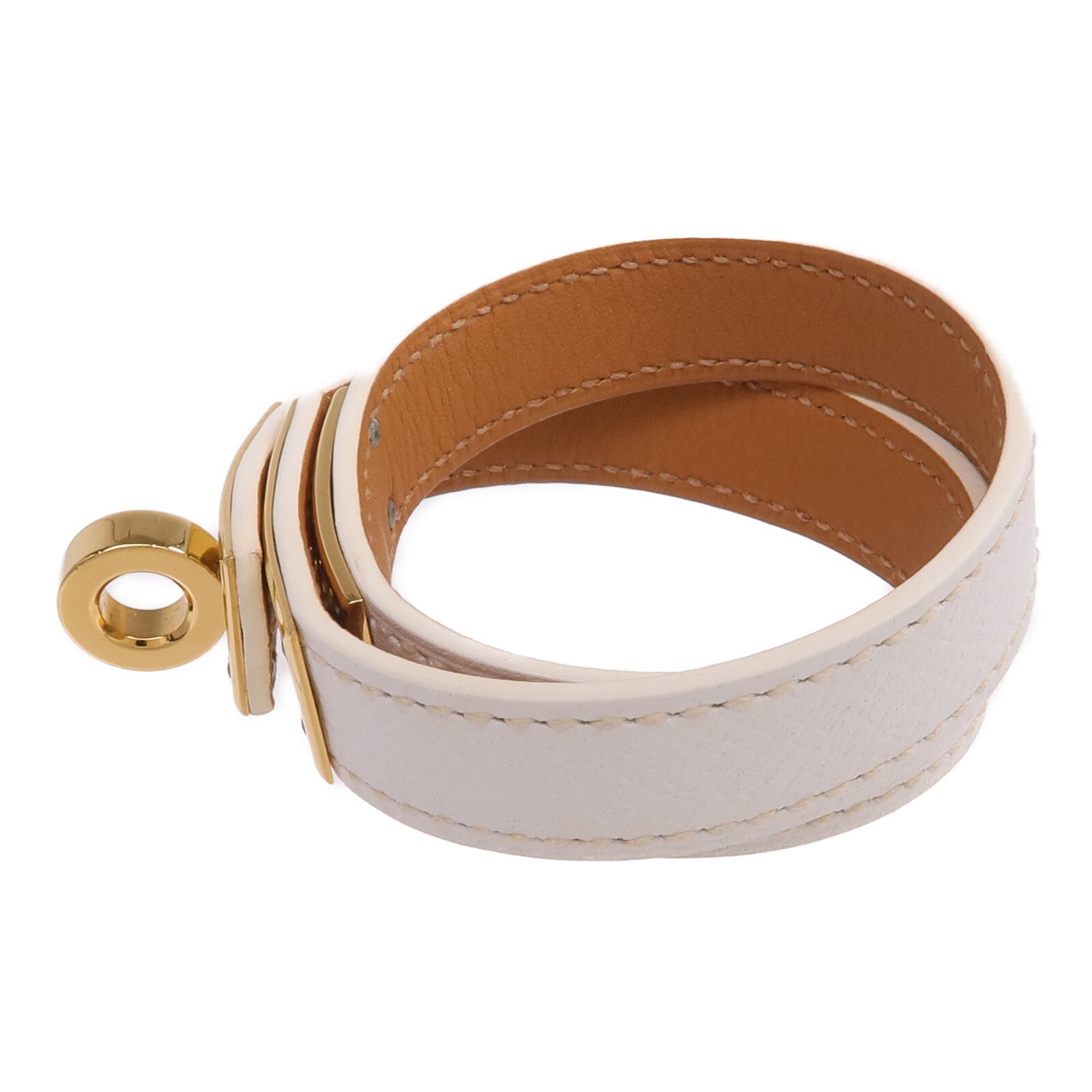 HERMES Epsom皮革Kelly Double Tour Bracelet金扣手鐲