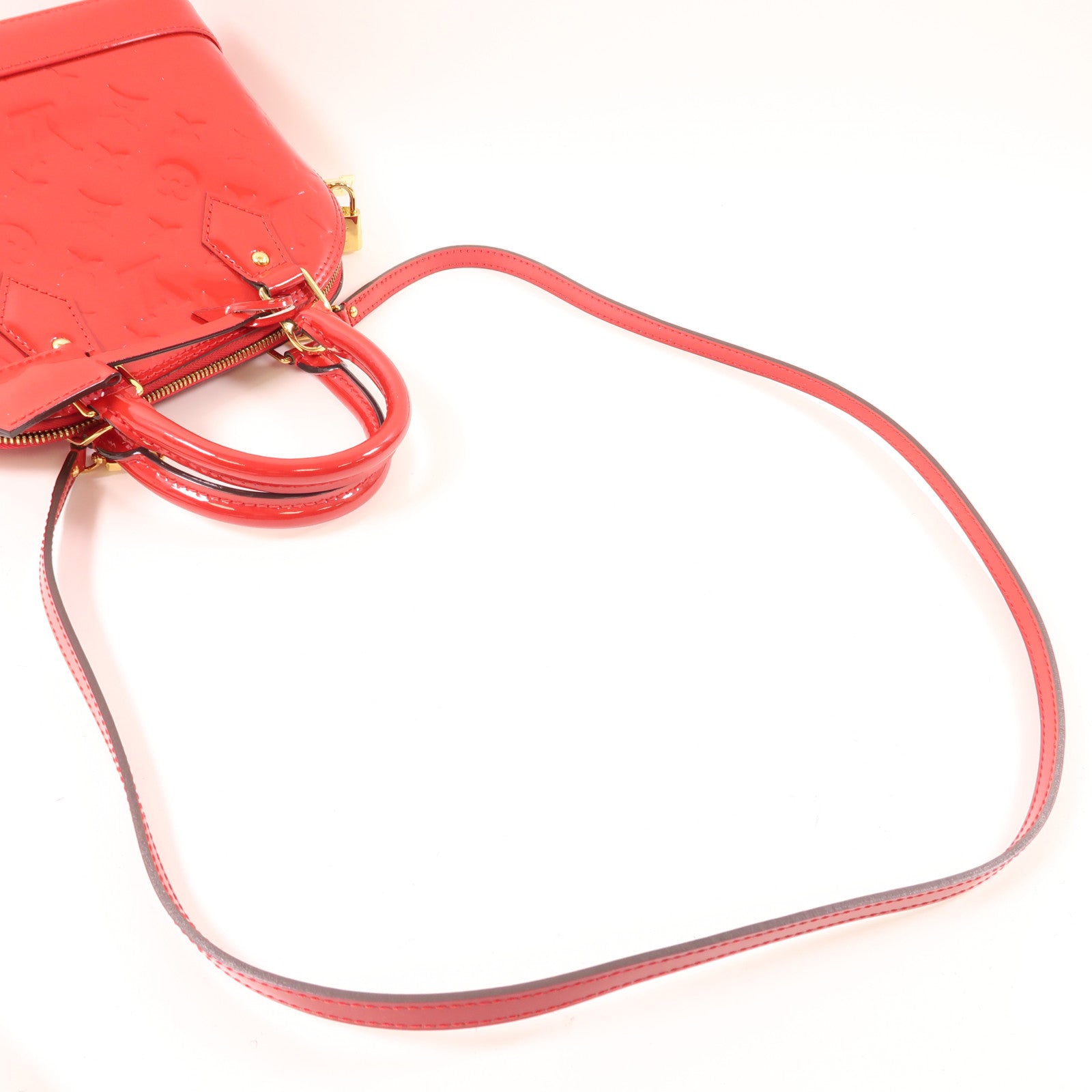 LOUIS VUITTON Vernis Alma BB金扣手挽肩背兩用袋紅色