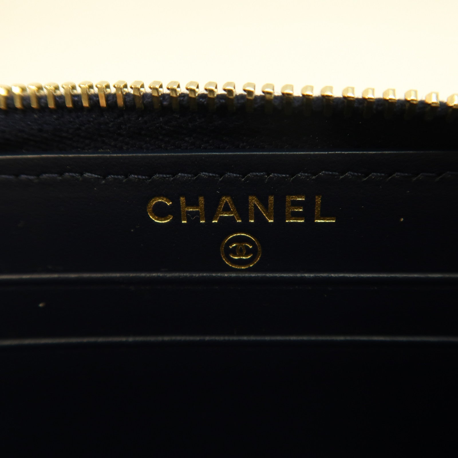 CHANEL 【激減優惠】牛仔布Deauville Small Zip Wallet金扣長錢包藍色