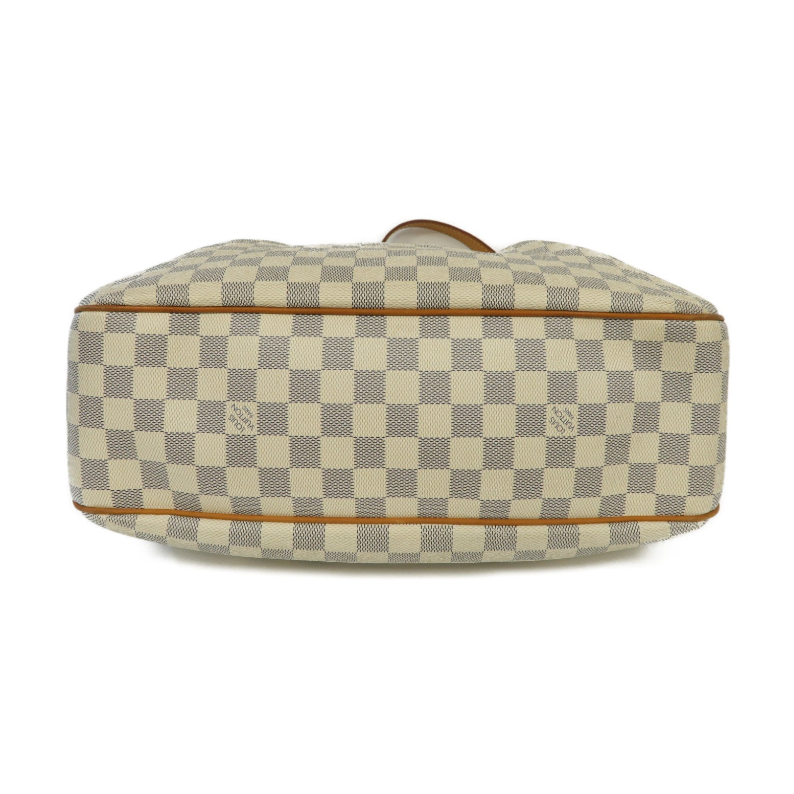 LOUIS VUITTON Damier Azur Siracusa MM金扣肩背袋白色