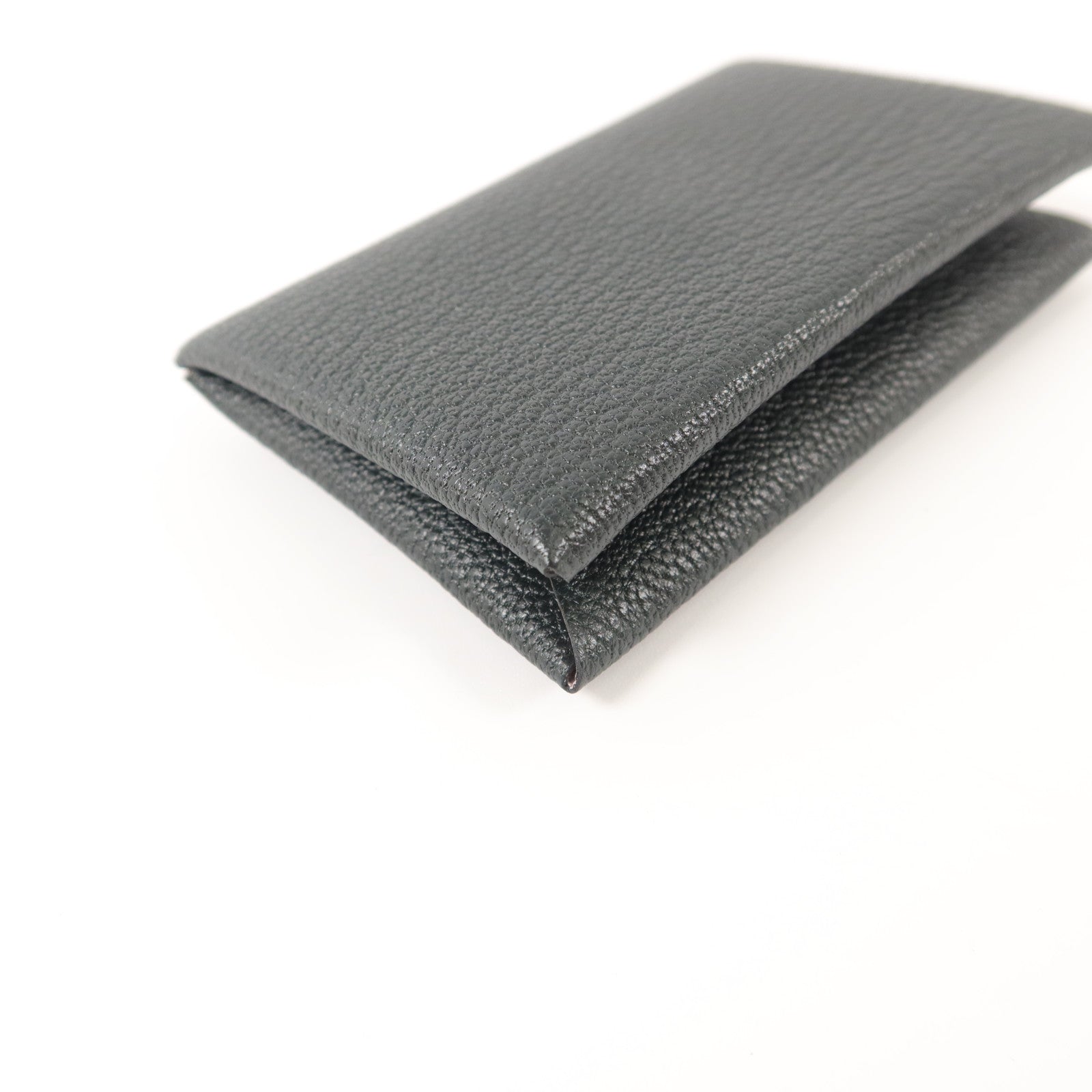 HERMES Chevre皮革Calvi Card Case卡片套Noir/Mauve Sylvestre