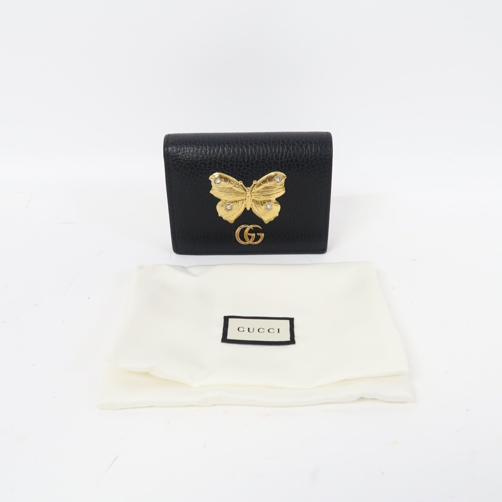GUCCI 牛皮皮革Wallet金扣錢包黑色
