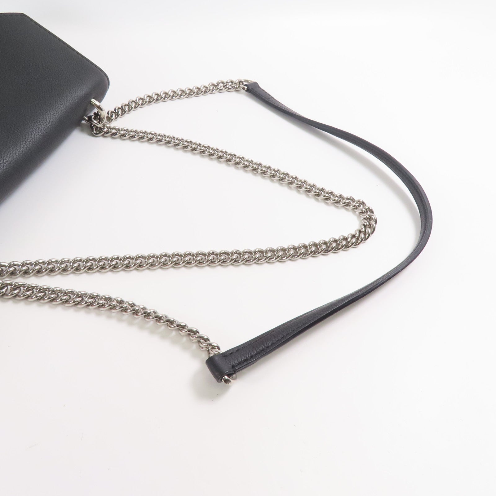 LOUIS VUITTON 牛皮皮革Mylockme Chain Bag銀扣鏈帶肩背袋